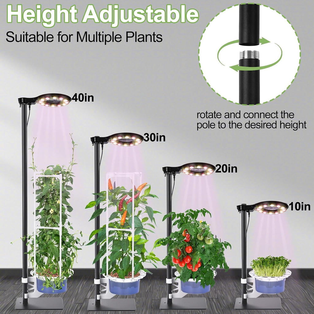 Indoor Plant Hydroponics Growing System Tower Kit with Grow light,Herb Vegetable Indoor Gardening System with Standing