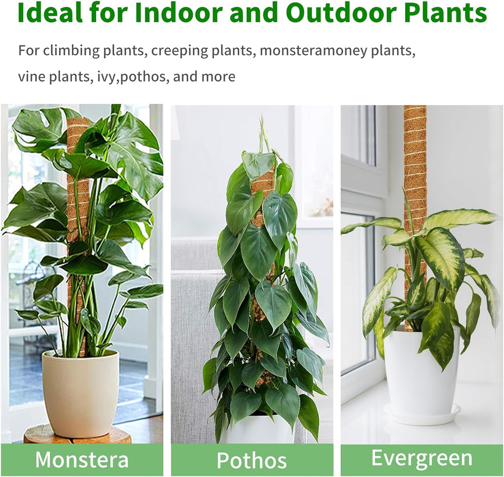 ALENEY Moss Pole, 8 Pack 17 inch Monstera Plant Support Stackable Moss Poles for Plants, Coir Totem Pole Tall Moss Pole