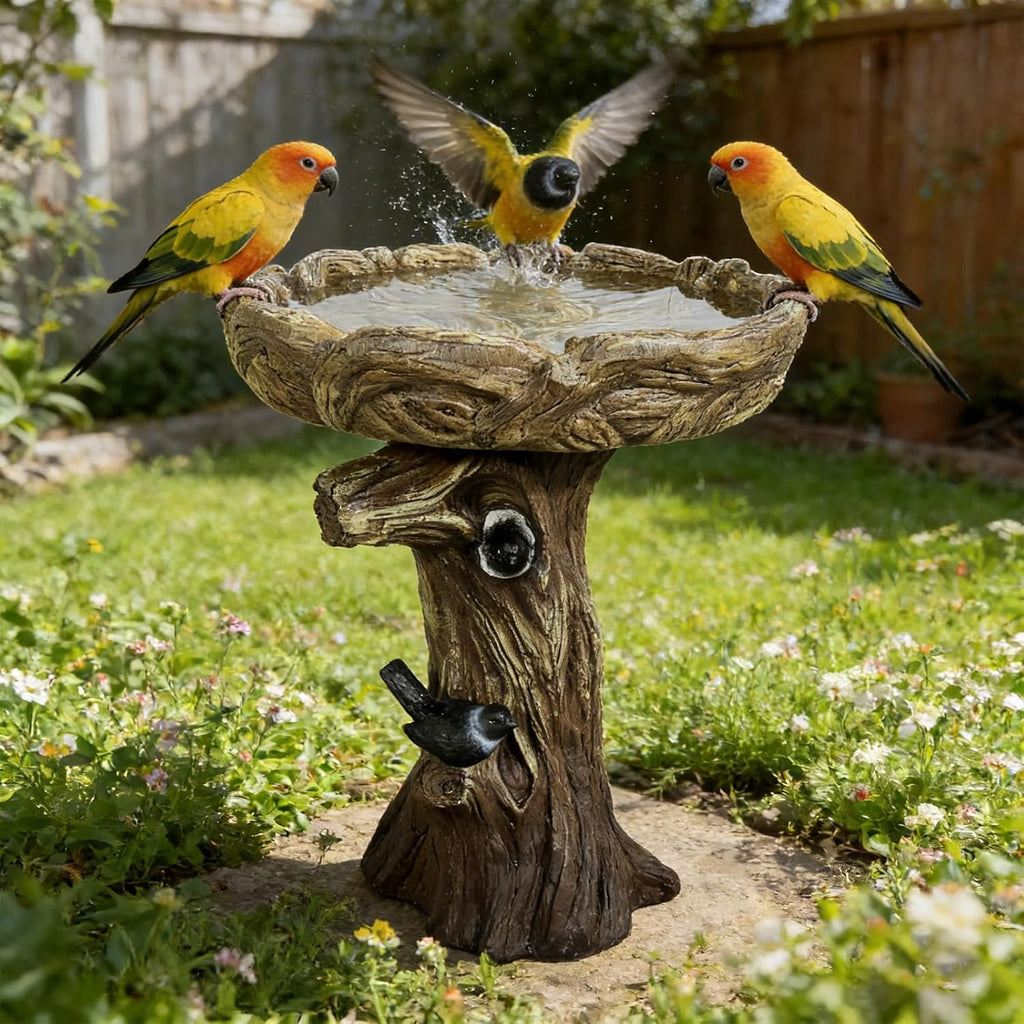 OICEME Bird Bath Purification Disk Pure Copper Outside Winter Solar Power Birdbath Wild Hummingbird Feeder Pedestal Fountain Cleaner Cage Dispenser Bowl Ground Safe Garden Sunflower Bird Gifts