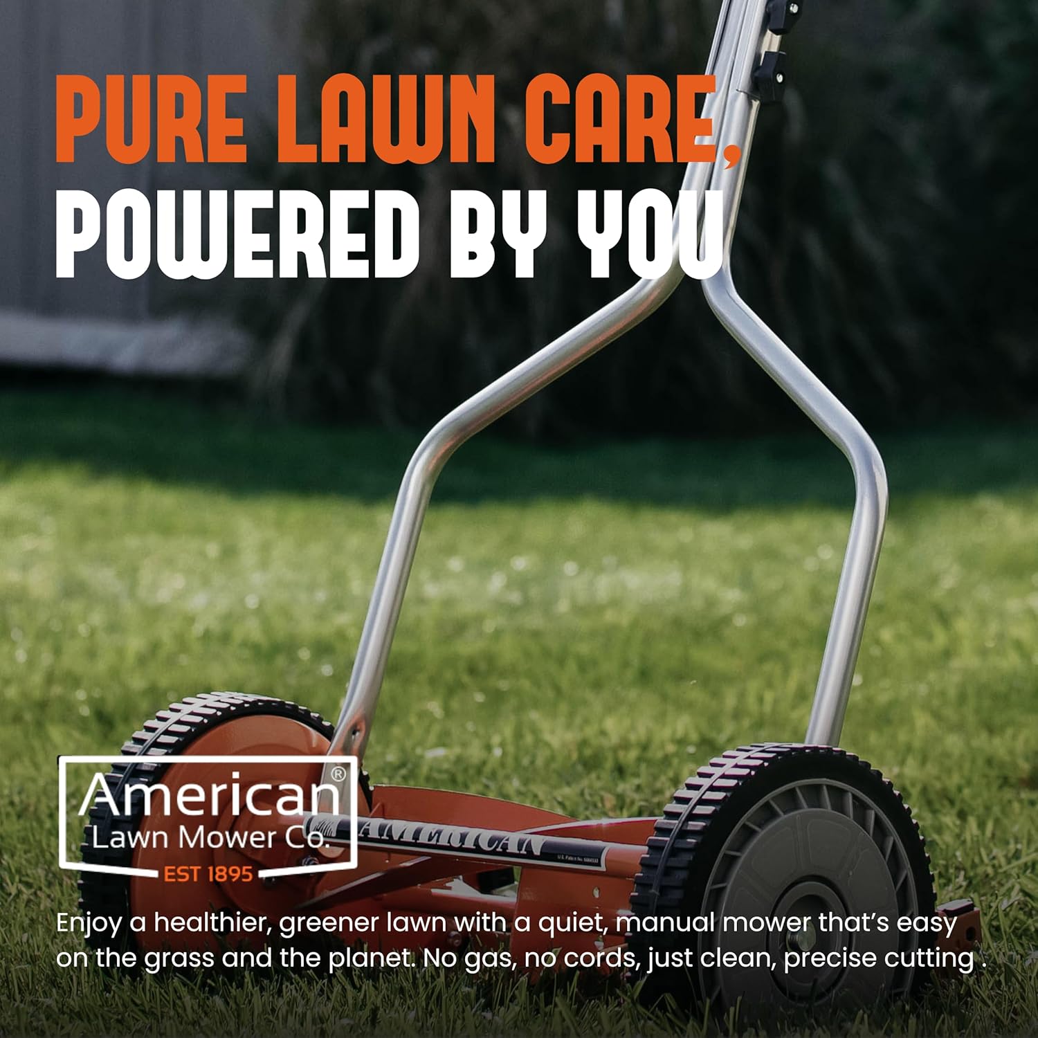American Lawn Mower 1204-14 14-Inch 4-Blade Push Reel Lawn Mower, Red