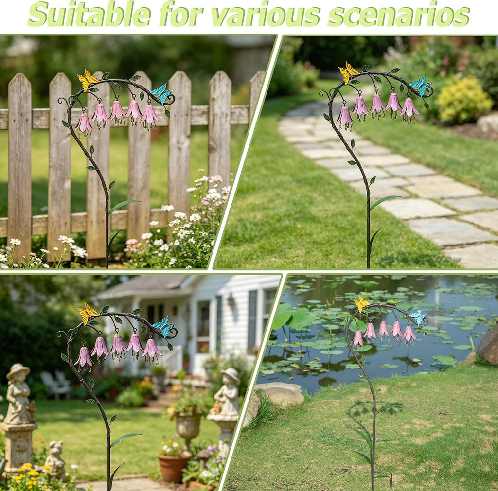 39.5"H Gardens Metal Flowers for Outside,Retro Decorative Garden Stake | Metal Garden Art for Outdoors,Garden Stakes