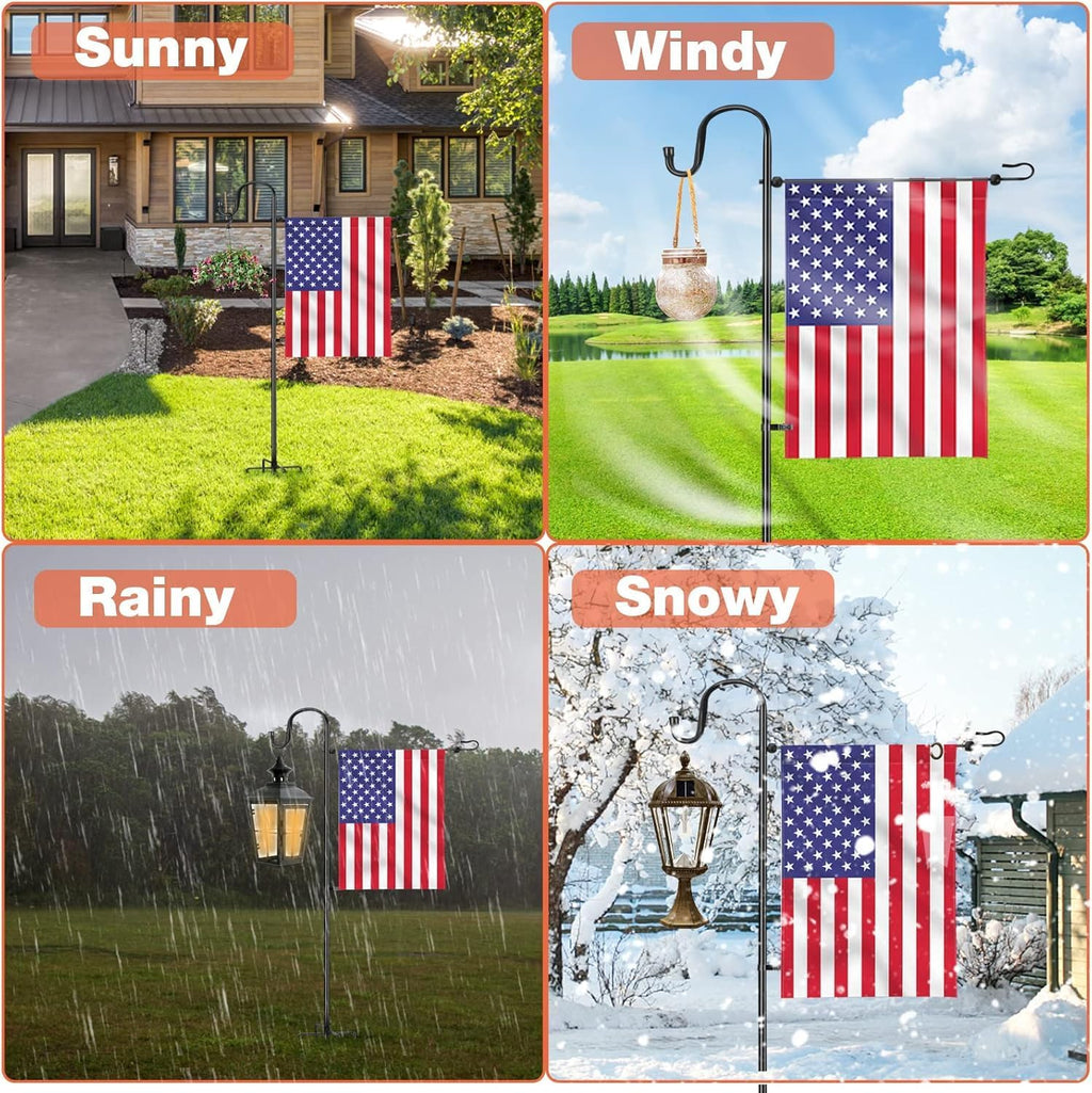 LOPANNY Garden Flag Stand - 2 Pack Upgraded Garden Flag Pole with Shepherd Hooks for 12 x 18 Flag, 45IN Yard Flag