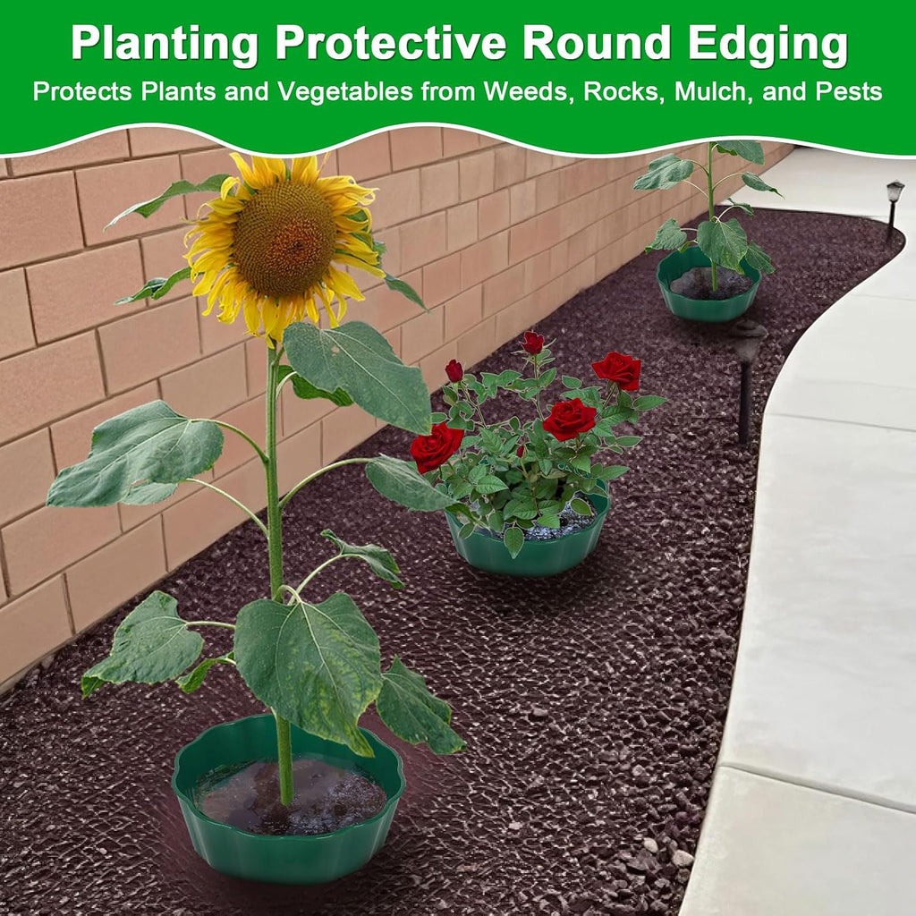 6 Pack of 10 Inch Planting Grow Rings, Planting Protective Round Garden Edging, Keeping Plants Separated, Weed Control