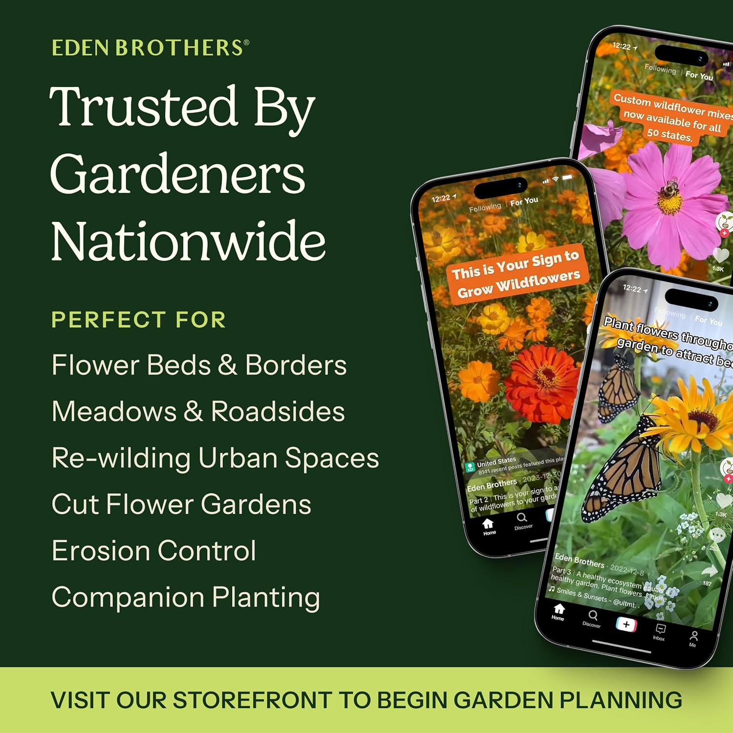 Eden Brothers Native Midwest Wildflower Seed Mix, 1/4lb, 19 Prairie Wild Flower Seed Varieties,100% Pure Seed No