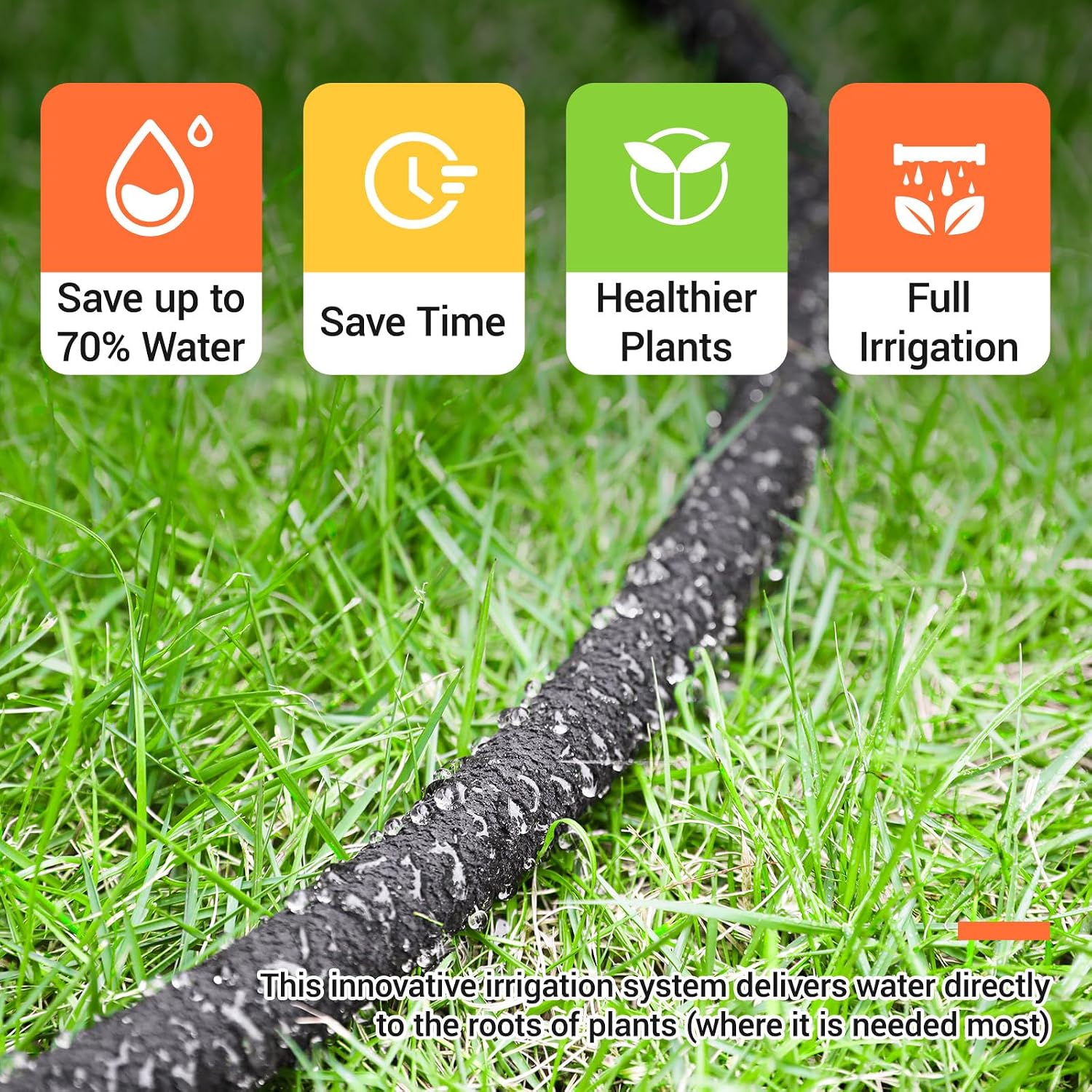 MAMIZO Soaker Hose 50 ft 1/2", Solid Brass Connectors Rubber Longer Lasting, Heavy Duty Drip Hose to Save 70% Water