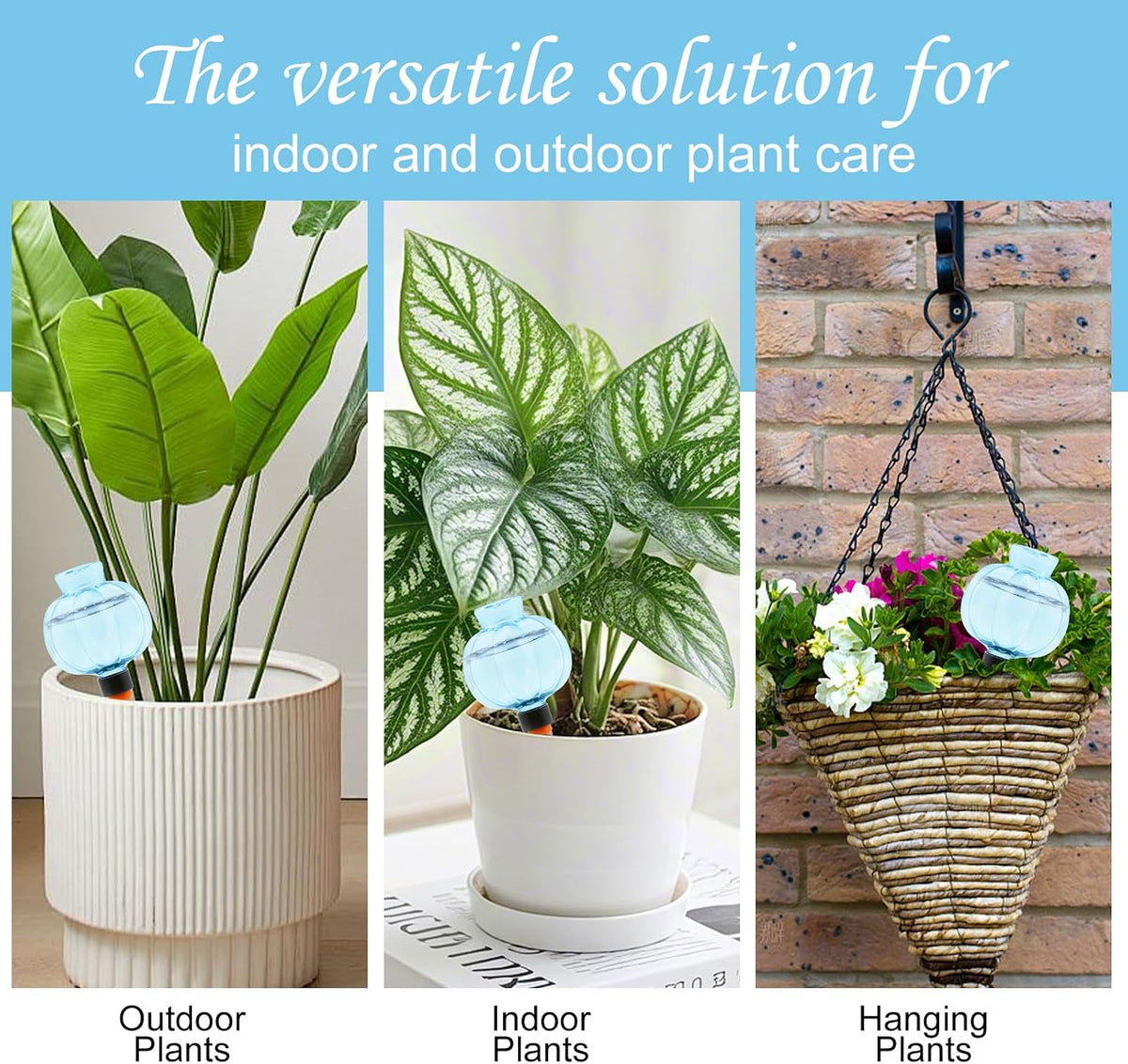 4 Pcs Plant Self Watering Globes, 17oz Large Plastic Water Bulbs Top Fill Watering Globes Slow Release Terracotta