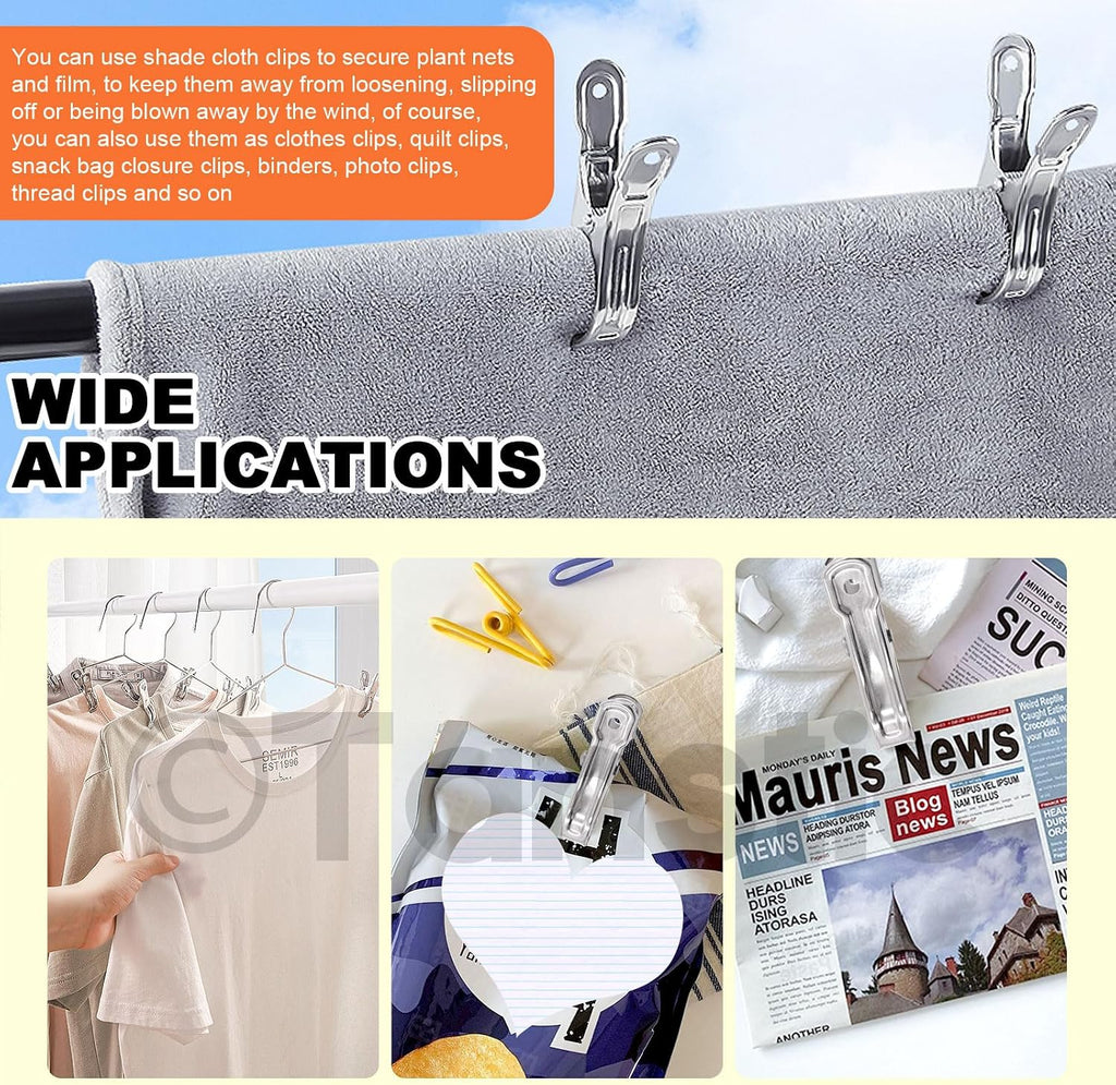 Tanstic 40Pcs 3.5 Inch Stainless Steel Greenhouse Clamps Garden Clips Greenhouse Clips Heavy Duty Garden Clips with