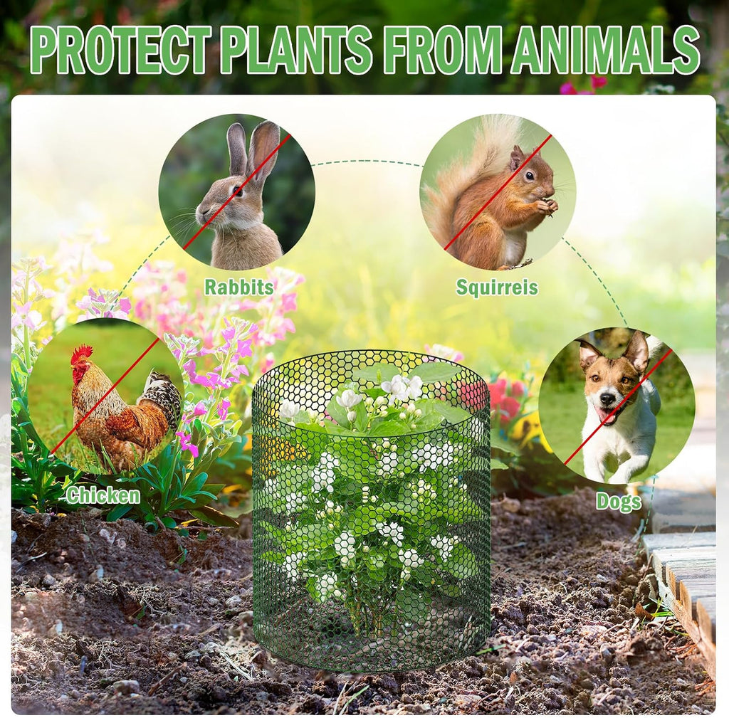 40Ft x 16In Plant Protectors from Animals, Plant Cages for Outdoor Plants | Wire Plant Protector, Thick Metal