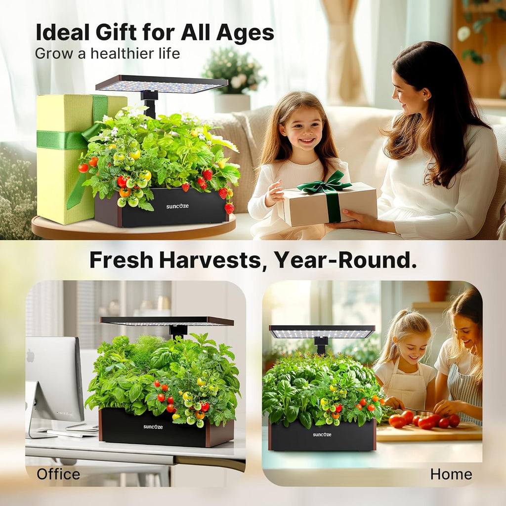 SUNCOZE Smart Hydroponics Growing System, 20 Pods, 25 in Adjustable Height | Indoor Herb Garden with 30W LED Grow