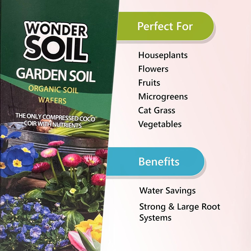 18 Wafers | 1 Wafer Fills an 8" Pot | Ready to Plant Organic Potting Soil Loaded with Nutrients | 18 Wafers Expand to 9
