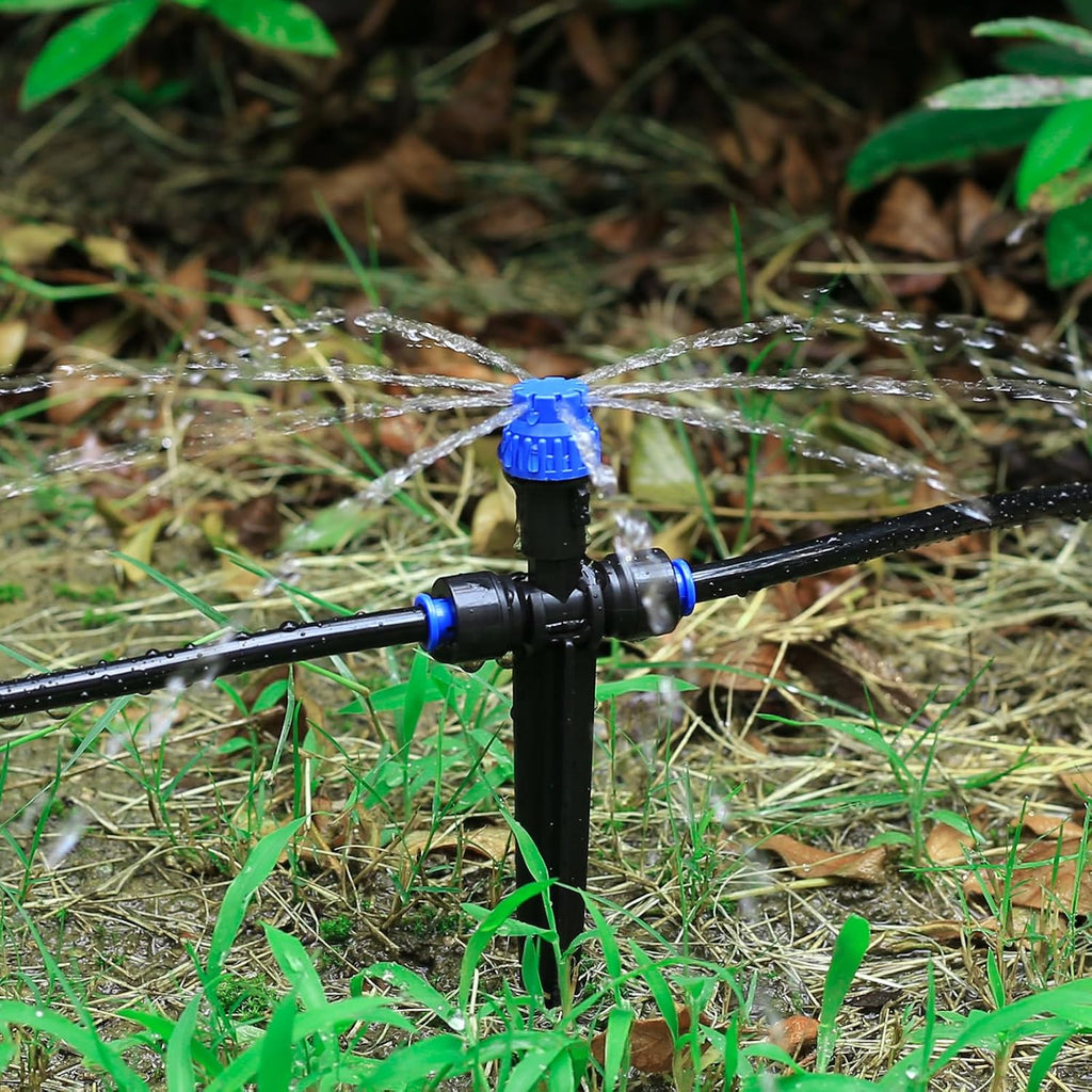 HUISUYTON 36 Pcs Push-to-Fit Drip Irrigation Emitters for 1/4 inch Tubing | Quick-Connect Drip Emitters on 5.8" Sturdy