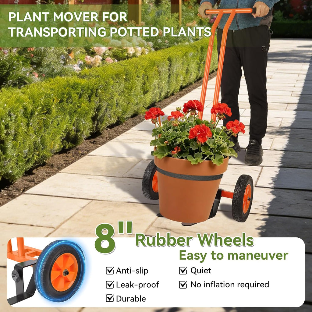 Plant Caddy with Wheels, Plant Dolly Cart, Potted Plant Mover Cart | 187LBS Heavy Duty Plant Dolly with Adjustable