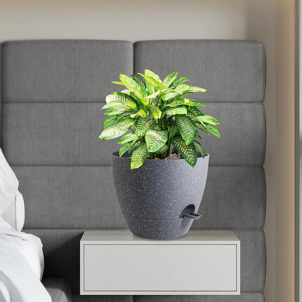 WSMKSZ 12 inch Large Self Watering Pots, Planter, Plant Pots with Mesh Drainage Holes for Indoor Outdoor House Plants