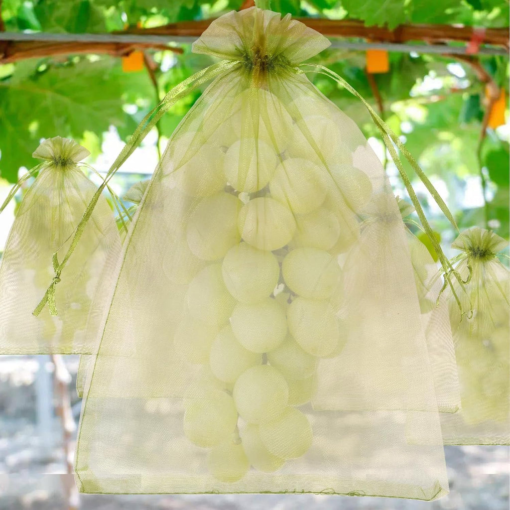200Pcs Fruit Protection Bags, Fine Mesh Garden Netting Bags with Drawstring | Reusable Organza Fruit Tree Netting Cover