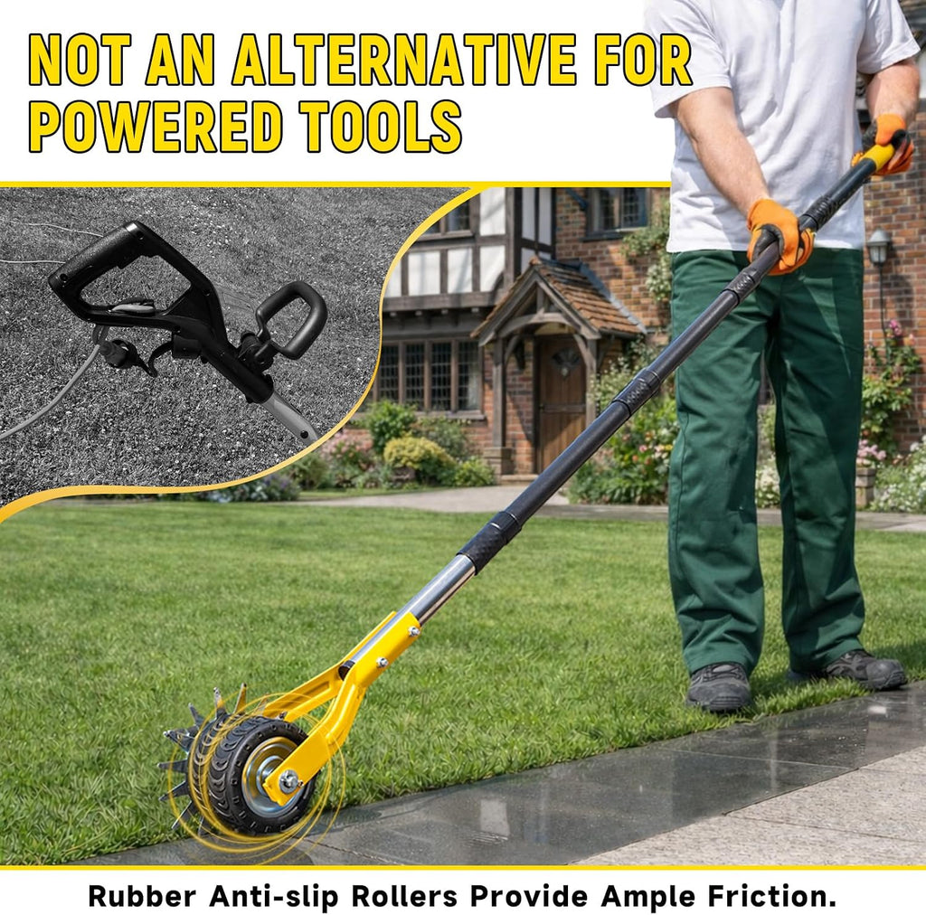Manual Edger Lawn Tool, 75 Inch Wheel Rotary Edger for Lawn with Extra-Wide Wheel, Grass Edge Trimmer with Adjustable