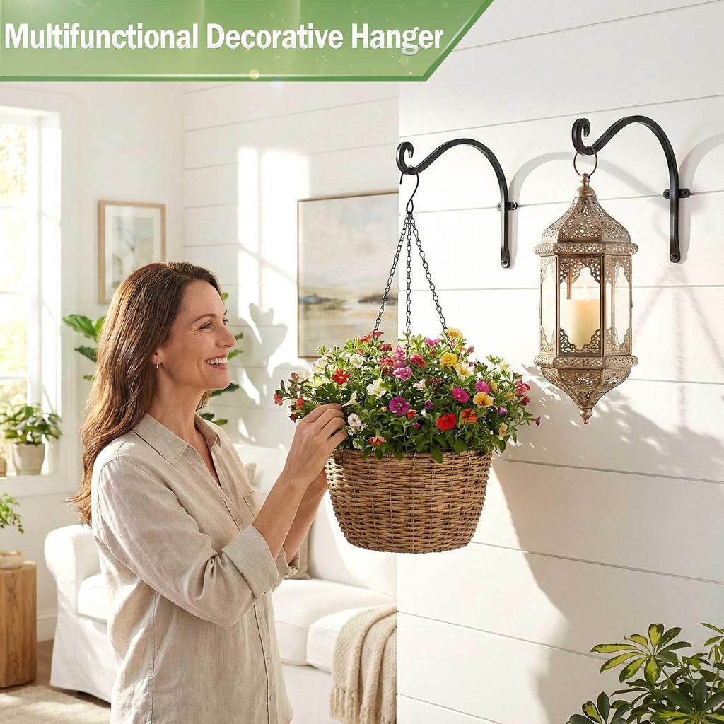 AJART Heavy-Duty Plant Hanger Outdoor: 12" / 2 Pieces Hanging Plant Bracket | Can Hold 50 Lbs Plant Basket or Large