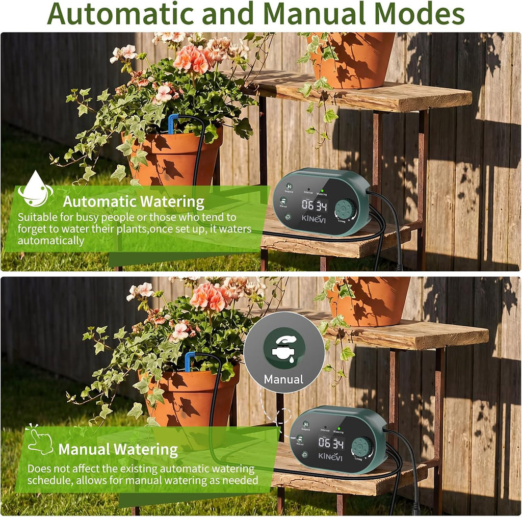 Solar Drip Irrigation System Kit, Auto Plant Waterer for 15 Pots | 3W Solar Powered Automatic Self Watering Device, 22