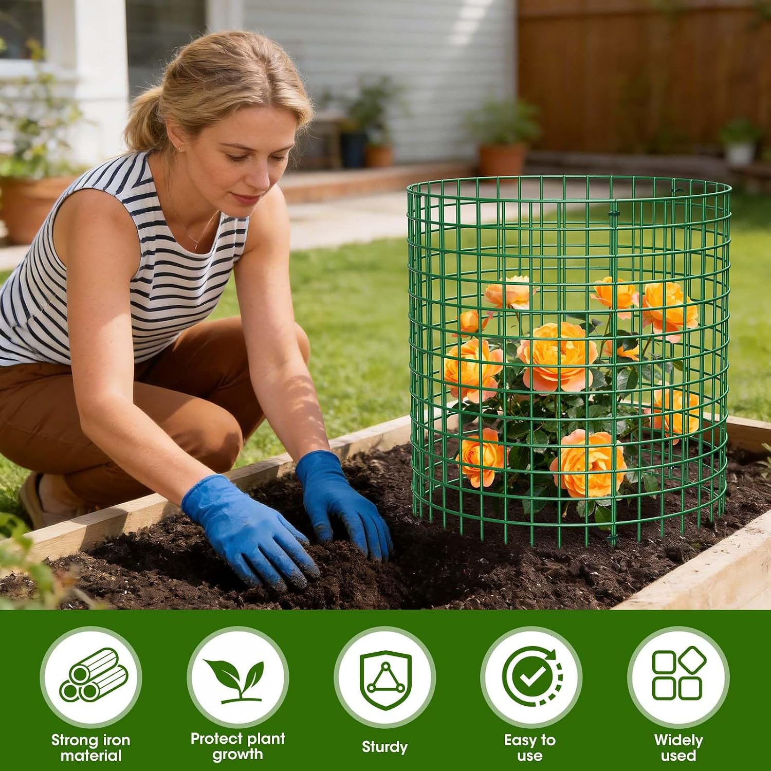 10 Pack Plant Protectors from Animals | 30PCS 13"x13" Metal Wire Mesh Garden Plant Cages for Gardening Supplies