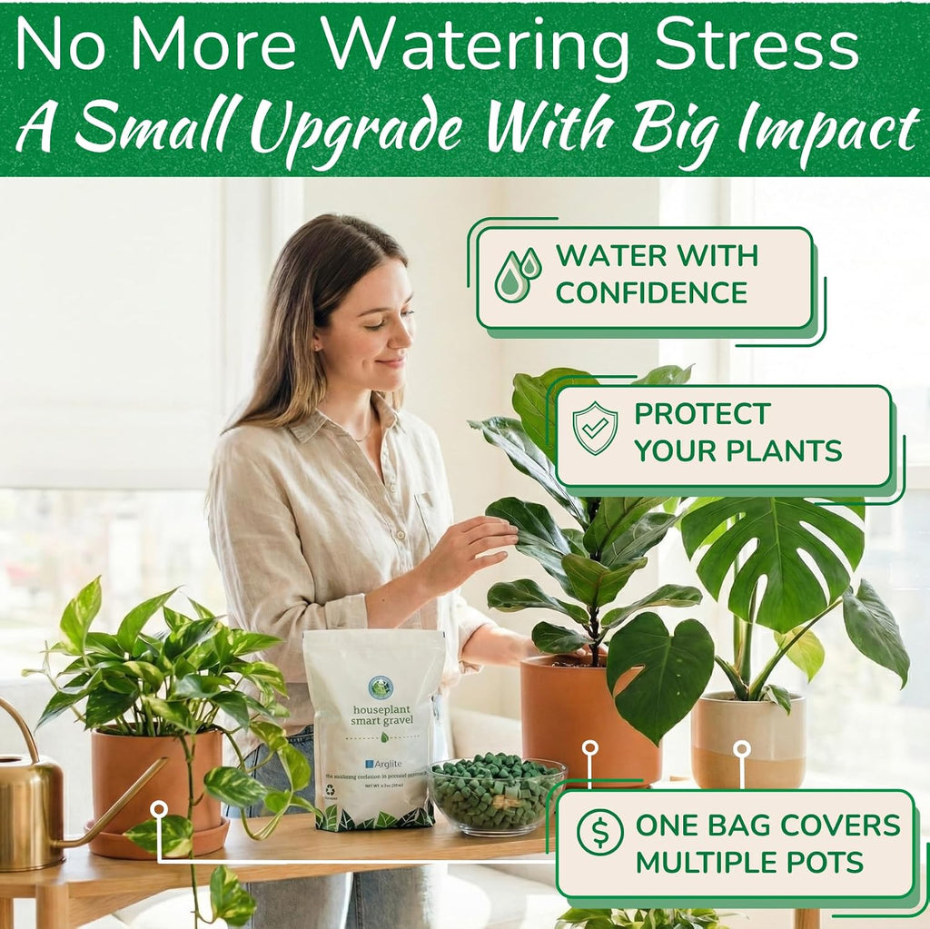 Houseplant Smart Gravel, Reusable Drainage Rocks for Potted Plants, 32 oz