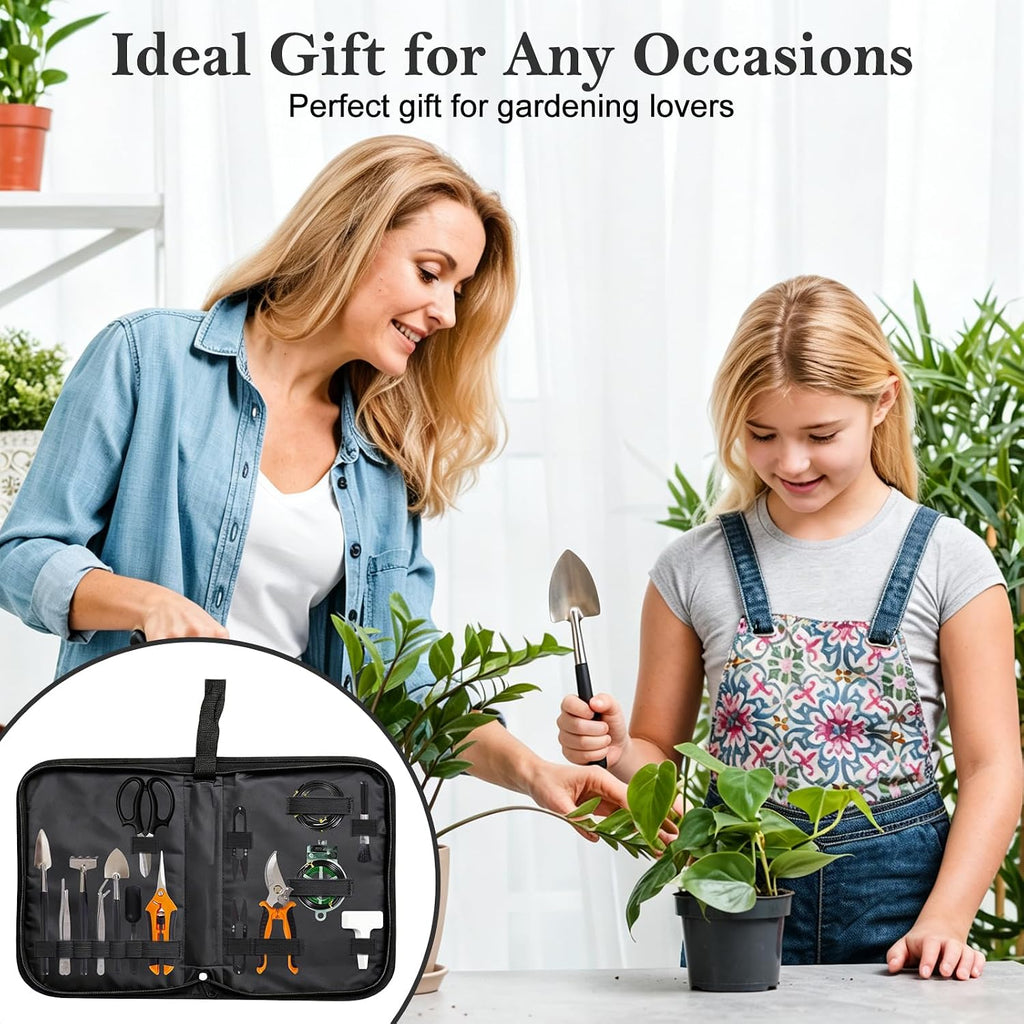 Bonsai Tools Set, 26 Pcs Garden Tools Set for Beginner, Includes Bonsai Wire Kit, Pruning Shears, Plant Mat, Bonsai