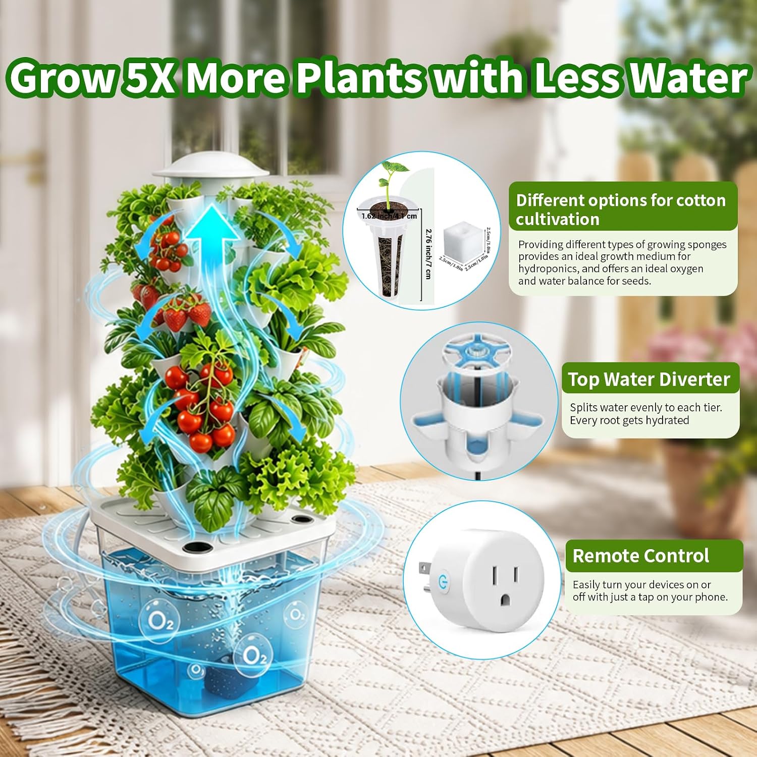 Hydroponic Tower,Vertical Hydroponics Growing System for Indoor Vegetables