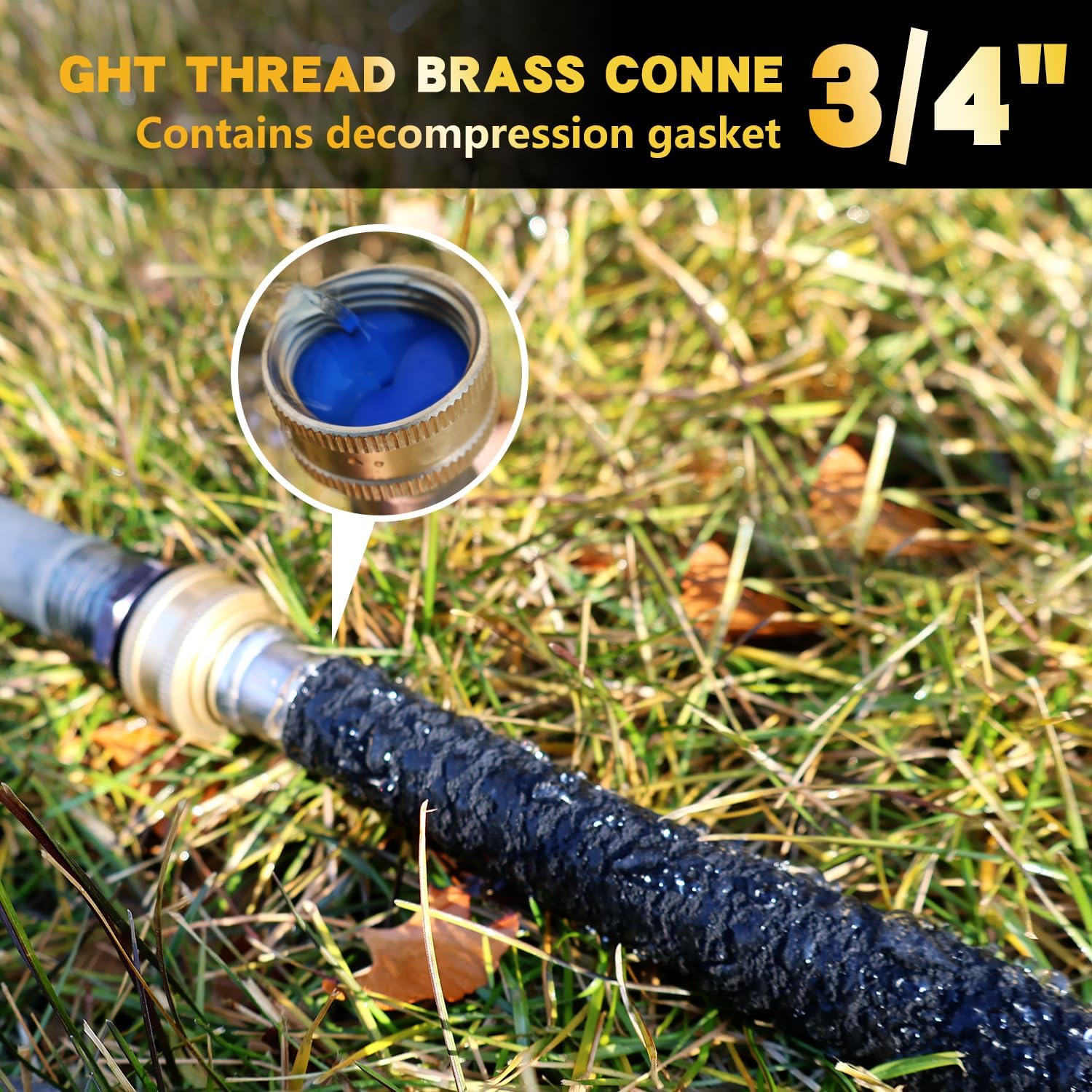 Hopegiver 5/8’’ Soaker Hose 25 ft 2 Pack, Heavy Duty Garden Soaker Hoses with Solid Brass Fitting, Rubber Drip Hose for