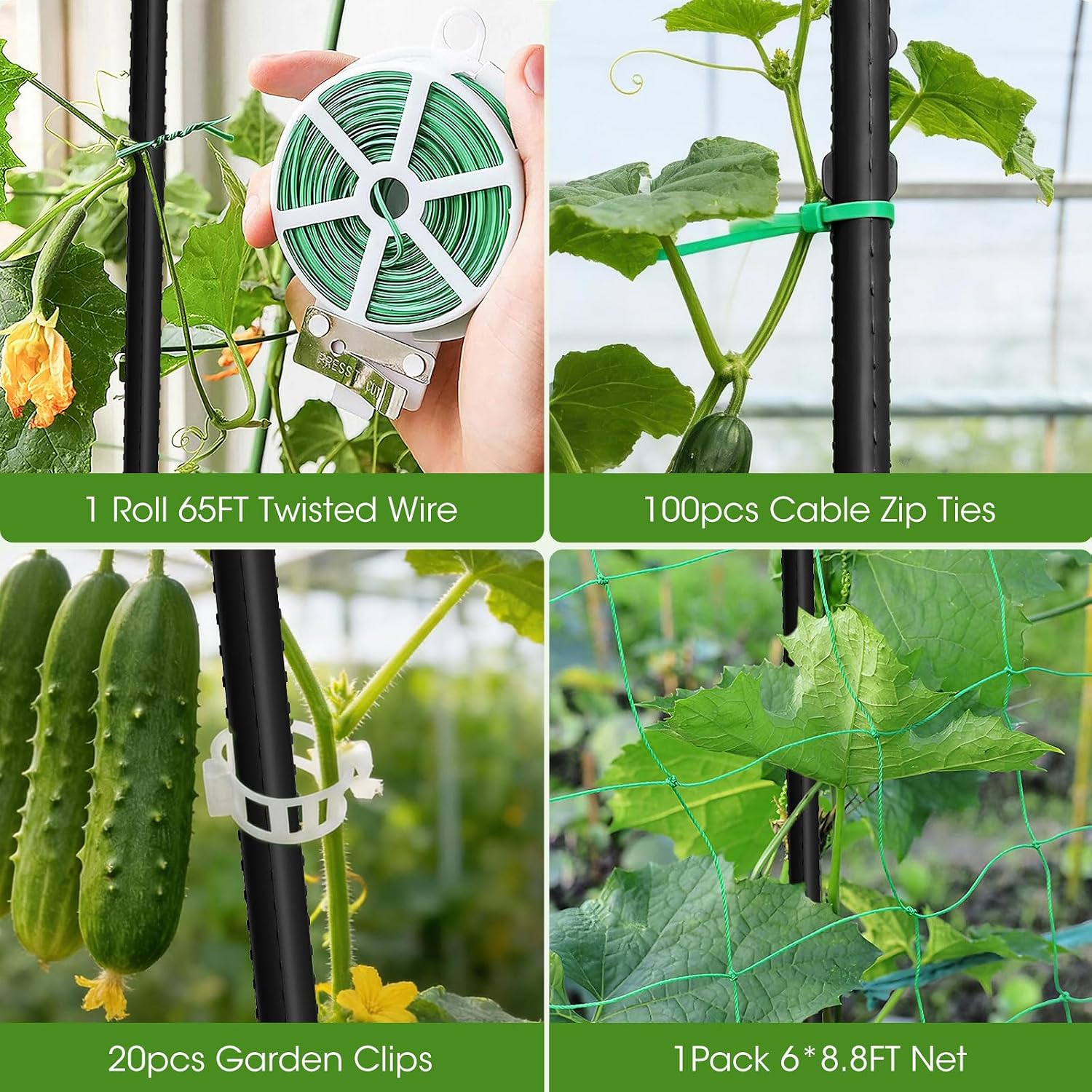 Cucumber Trellis for Raised Bed,U-Shape Garden Trellis for Climbing Plants Outdoor, Metal Arch Vegetables Trellis