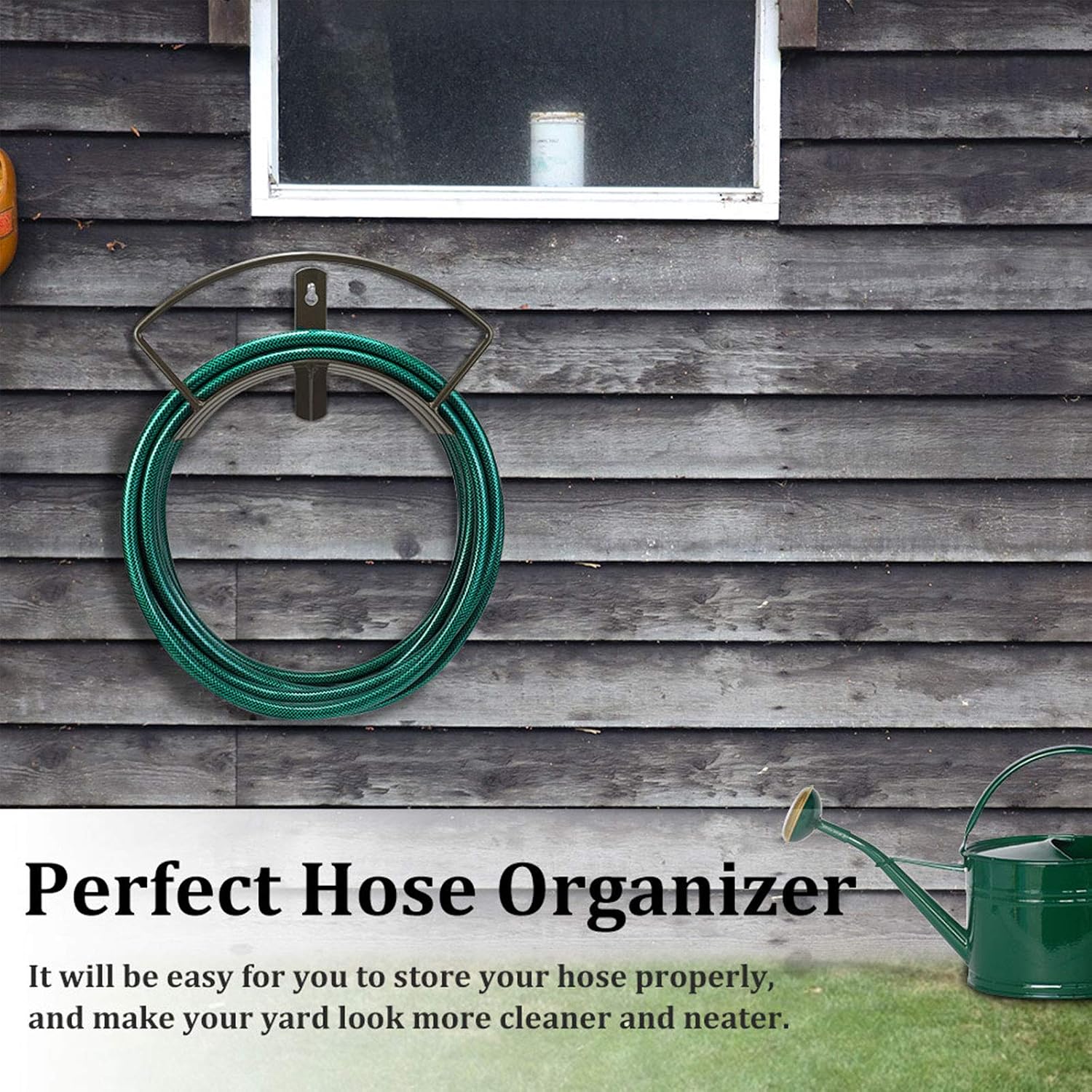 Eastrans Wall Mounted Garden Hose Holder and Hose Hanger | Hold 125ft 3/4" Hose, Durable and Heavy Duty Rust-Free Hose