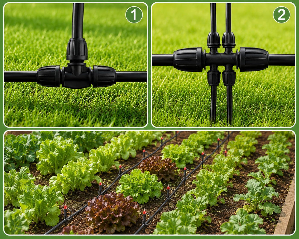 1/2 Inch Irrigation Tubing 50 FT, Drip Mainline for Raised Beds & Gardens | Cut to fit greenhouse rows and lawn edges;
