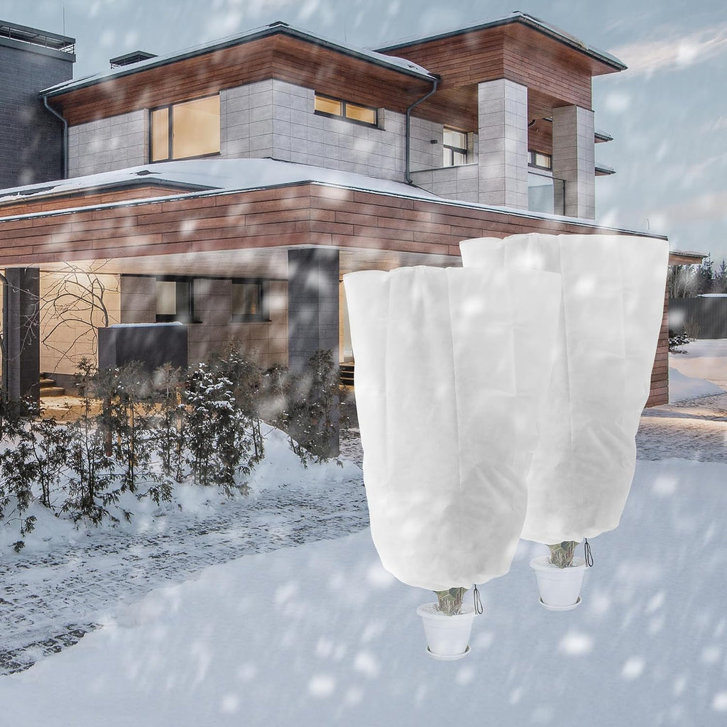 Alpurple 6 Packs Winter Zipper Plant Covers - 47" X 31.5" Warm Plant Protection Cover Bags, Frost Cloth Blanket