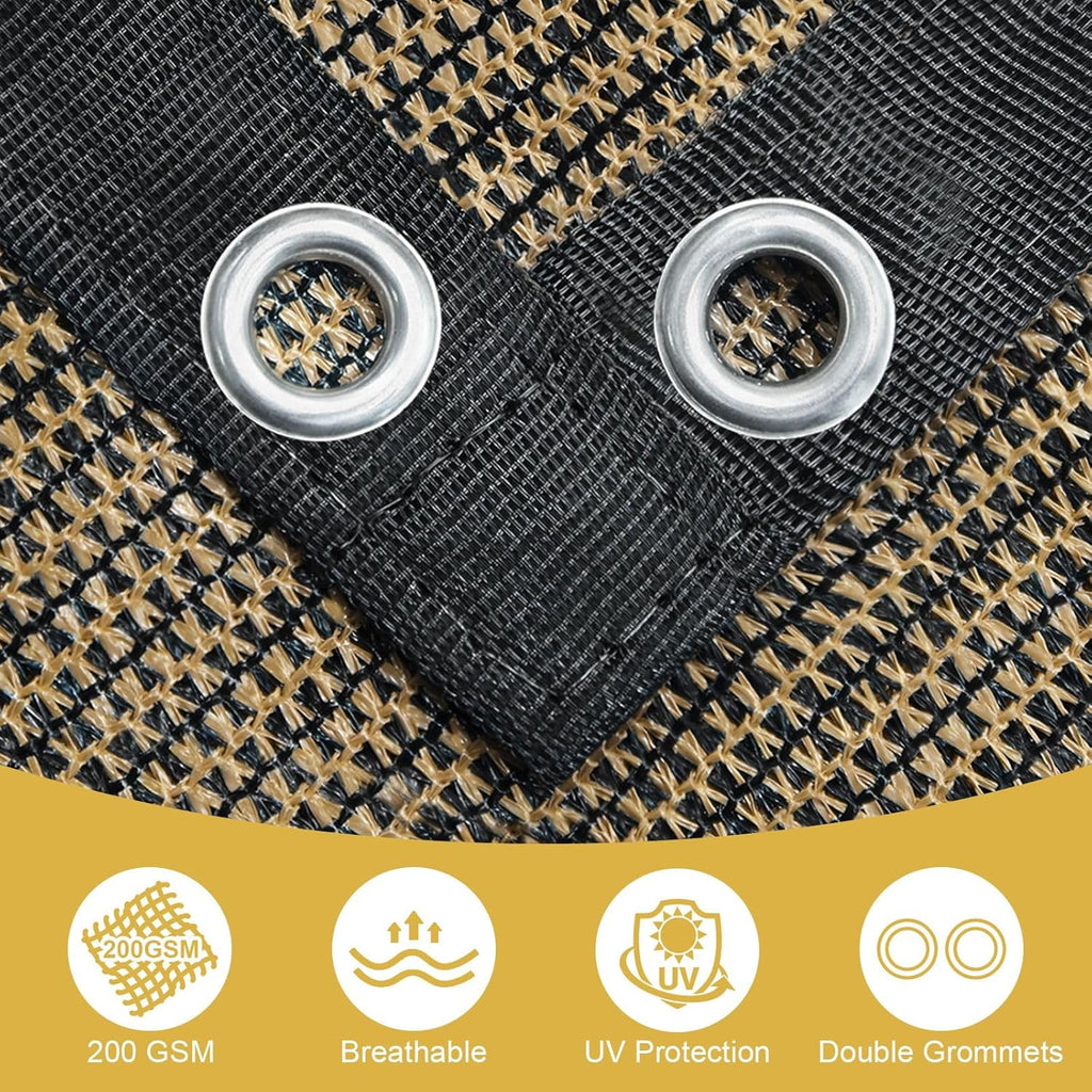 Shade&Beyond 90% Sun Shade Cloth with Grommets, 8' X 10' Pergola Shade Cover Canopy, Mesh Tarp Sun Screens for Patio
