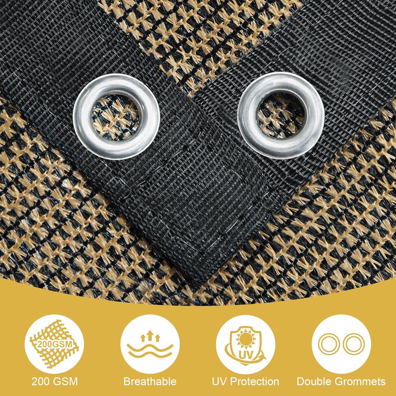 Shade&Beyond 90% Sun Shade Cloth with Grommets, 8' X 10' Pergola Shade Cover Canopy, Mesh Tarp Sun Screens for Patio