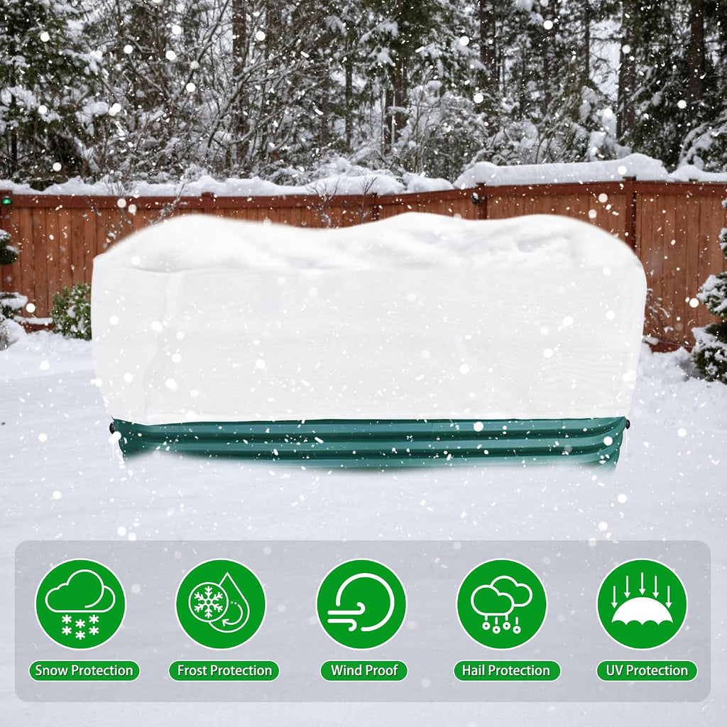 Frost Cloth Plant Freeze Protection, Plant Covers for Raised Garden Beds | 2 PCS, 4x2 FT Raised Bed Covers for Winter