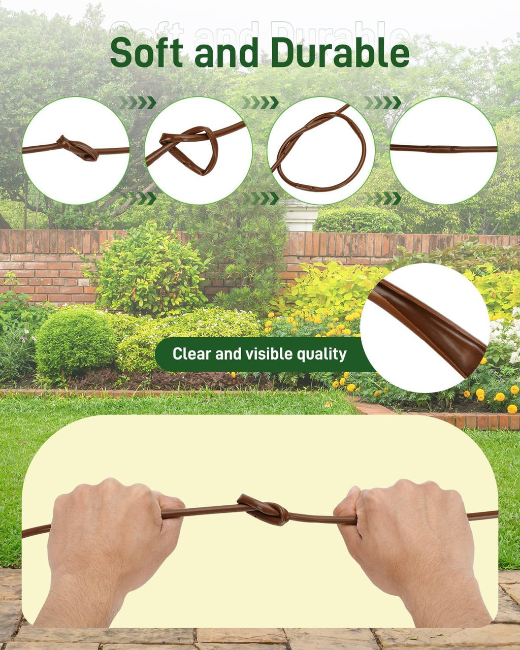 1/4" Drip Irrigation Tubing with 6" Emitter Spacing, (100 Ft Roll) Hydroponics Dripline with Built-in 0.5 GPH Dripper