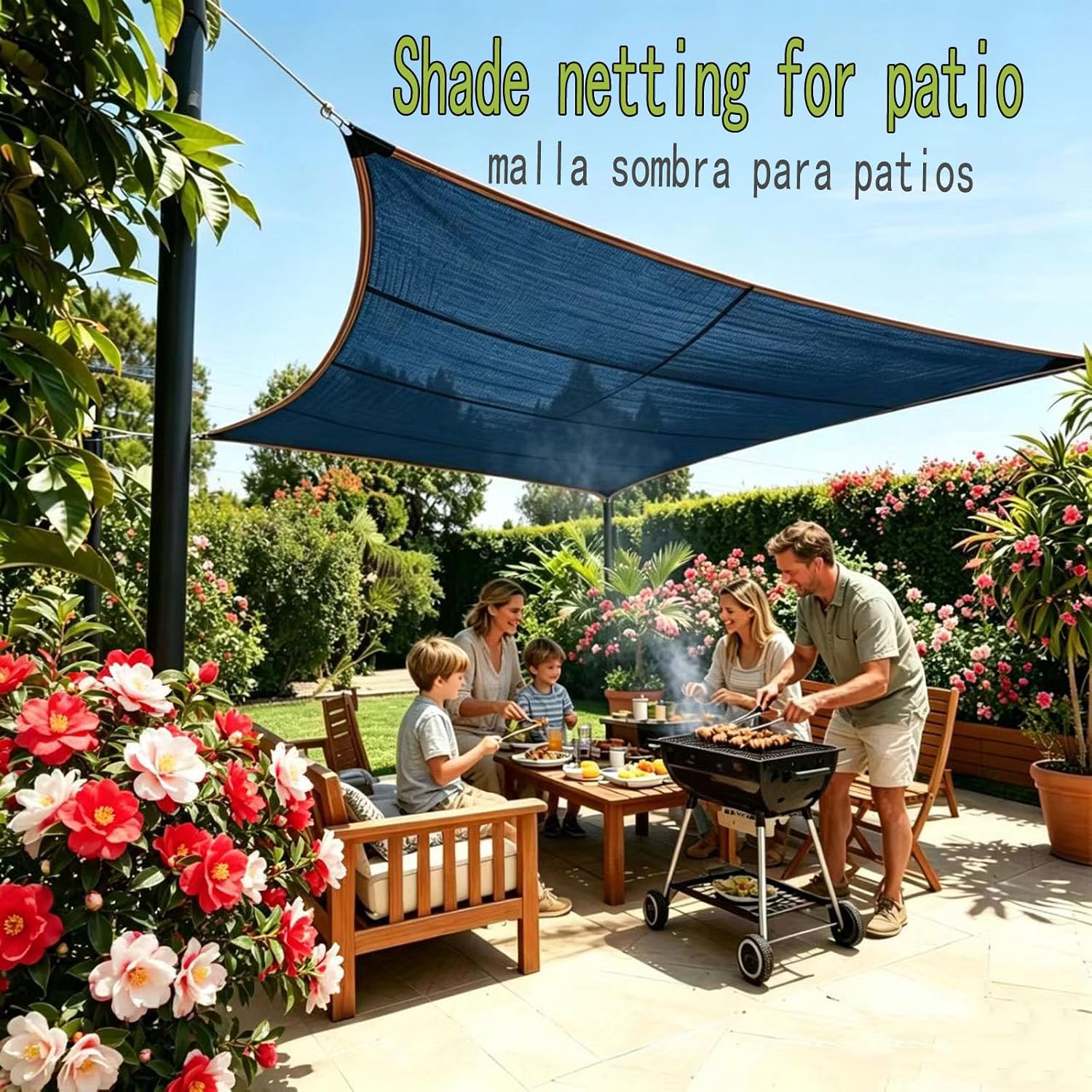 90% Shade Cloth for Garden- Breathable Mesh Tarp for Vegetables & Plants, Outdoor Patio Sun Shade with Grommets