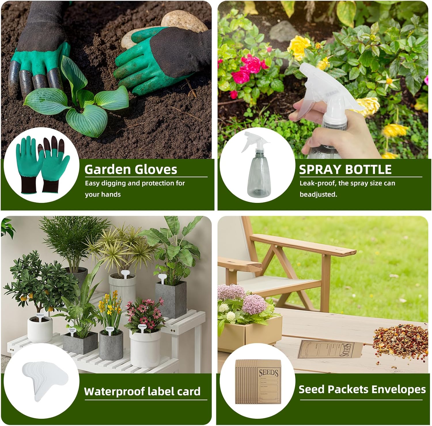 8 in 1 Seed Storage Garden Seed Organizer with Gardening Tool Set | gardening tools set cultivators includes 2 psc