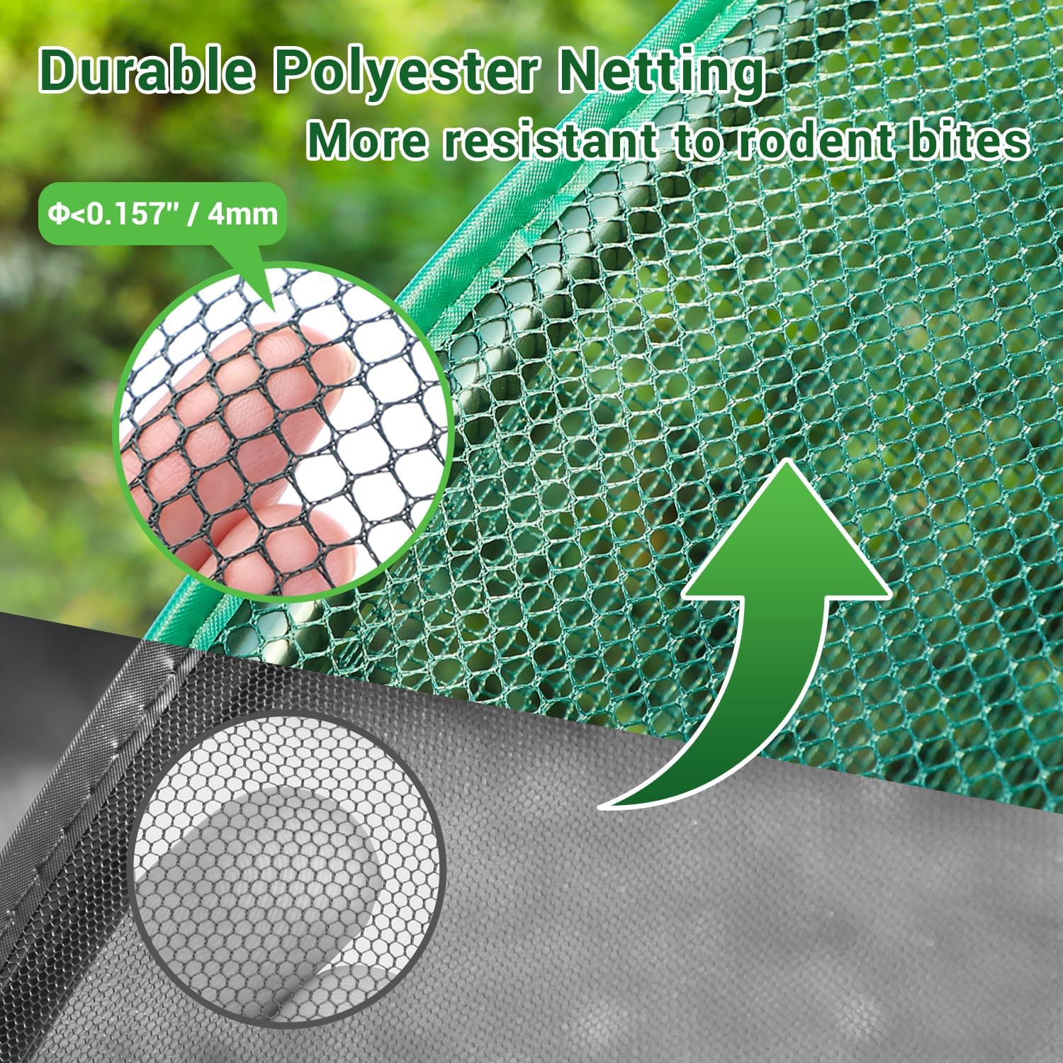 Ohuhu Crop Cages for Garden Plant: 6x3x5 Ft Tent Cage, Plant Netting Cover with Zipper, Garden Bed Cover, Plant Cover