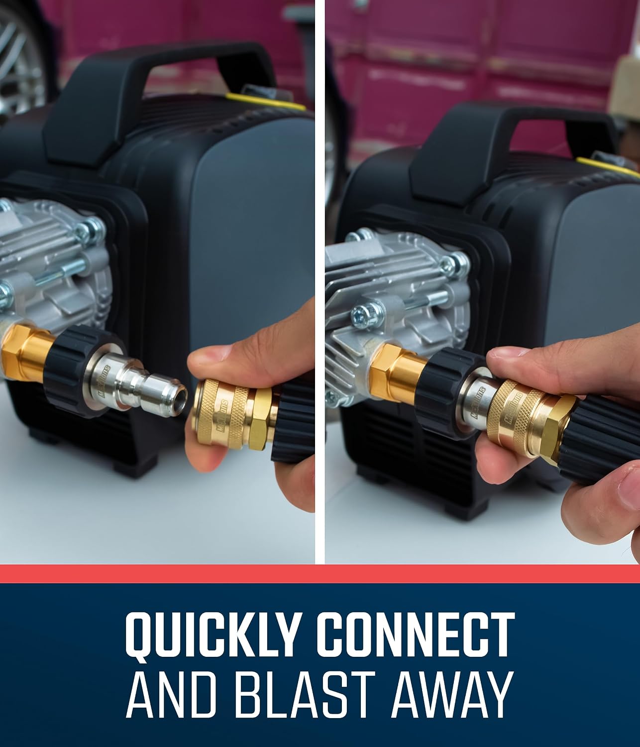 McKillans® Pressure Washer Quick Connect Kit, M22-14mm to 3/8" Male Female Quick Disconnect Kit for Power Washer (Brass)