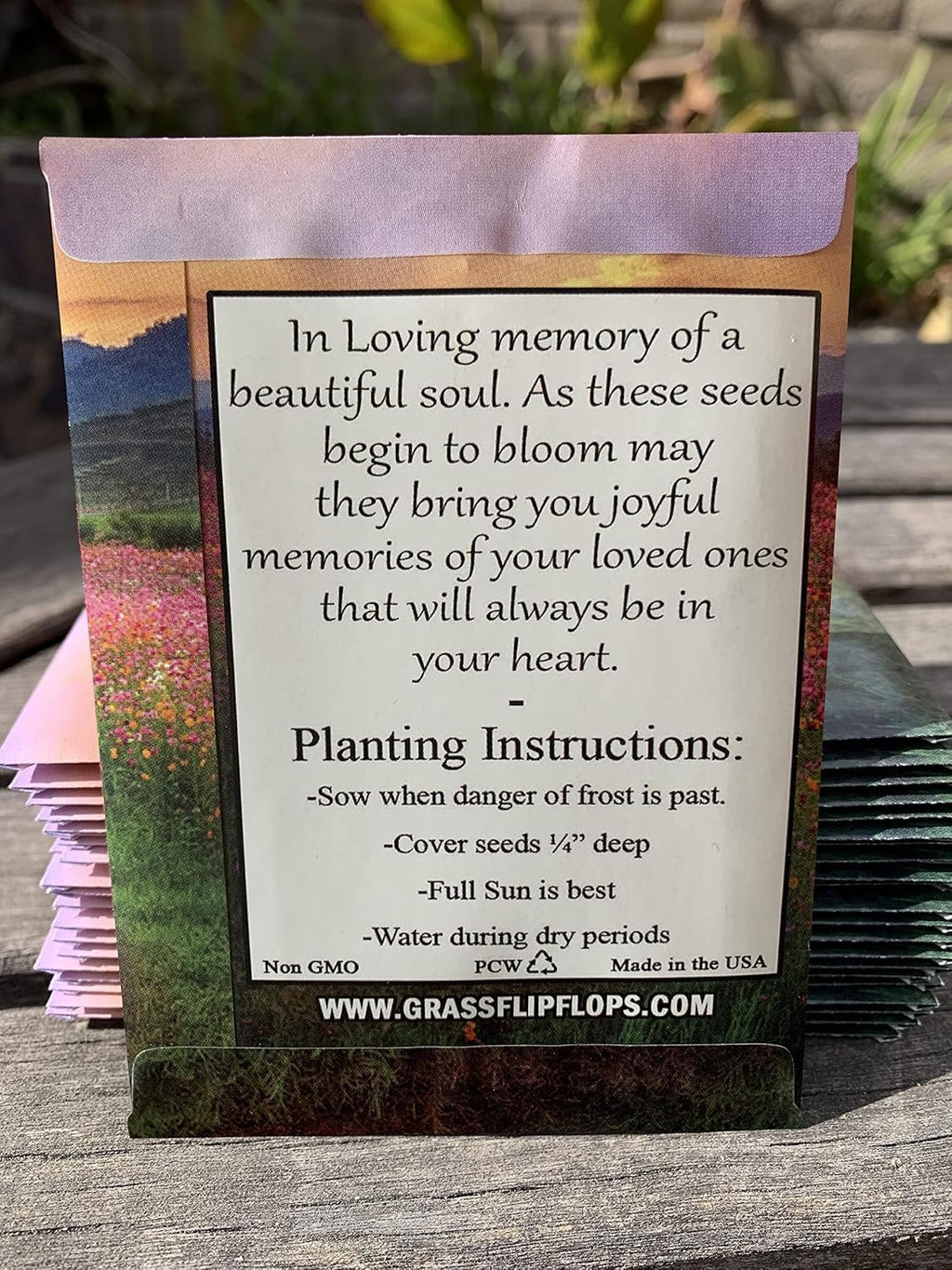 25 Wildflower Seed Packets - Celebration of Life Decorations - Funeral Favors - Memorial - Wild Flower Seeds Throw and