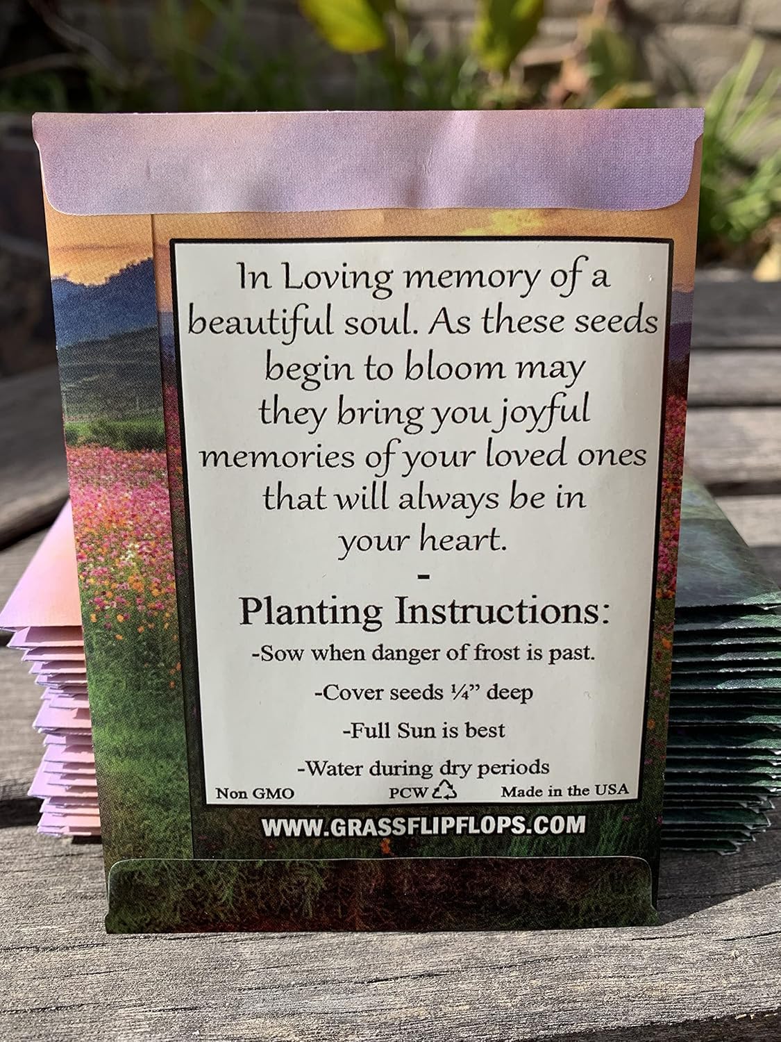 25 Wildflower Seed Packets - Celebration of Life Decorations - Funeral Favors - Memorial - Wild Flower Seeds Throw and