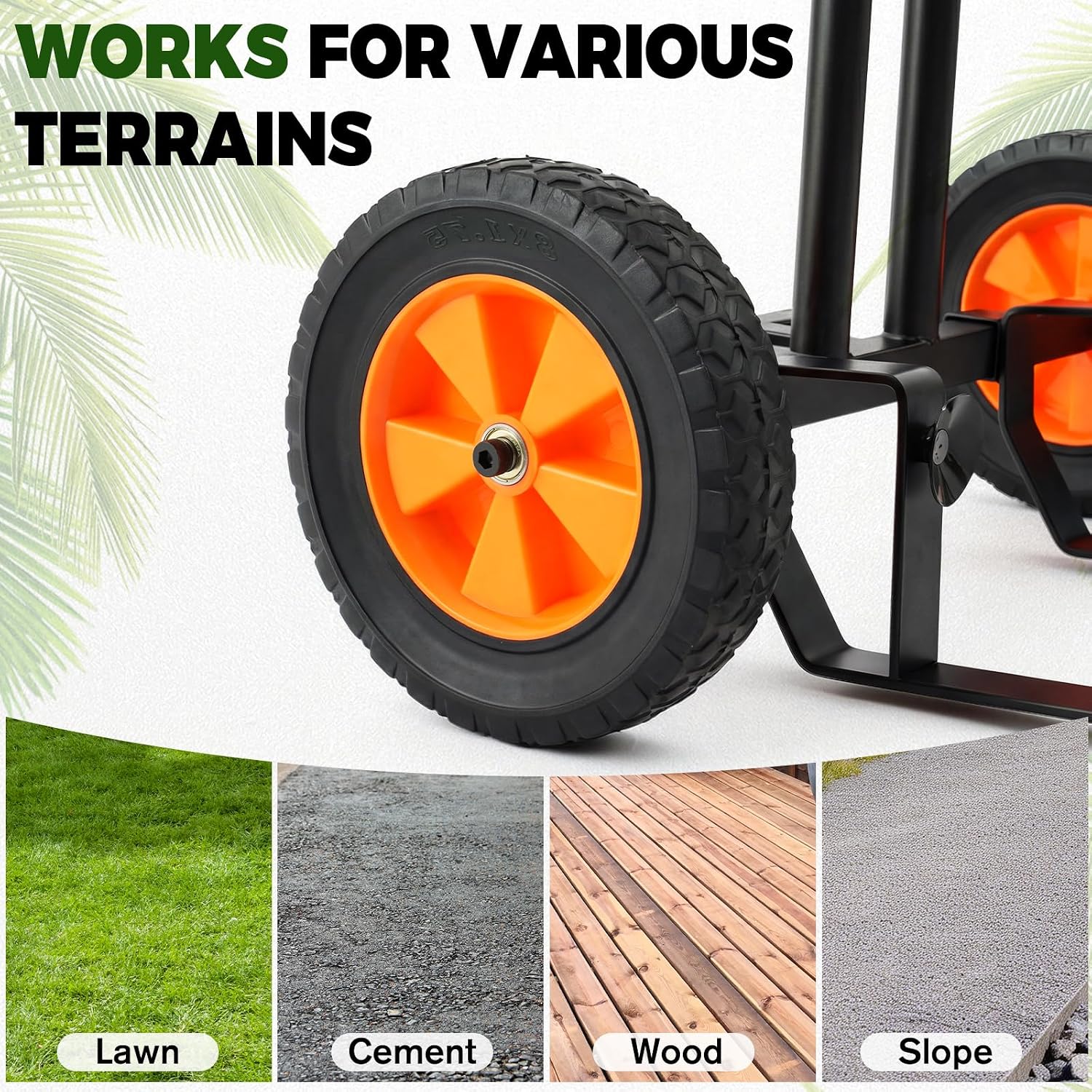 AUROPEAK Plant Caddy with Wheels, Adjustable Potted Plant Mover | Adjustable forks, grip arms and strap move large
