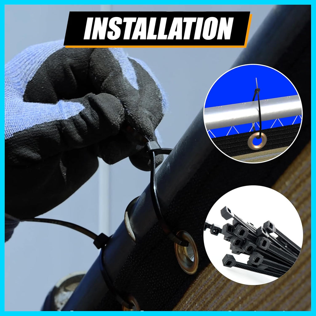 6' x 50' Black Fence Privacy Screen Windscreen Shade Fabric Cloth HDPE, 90% Visibility Blockage, with Grommets, Heavy