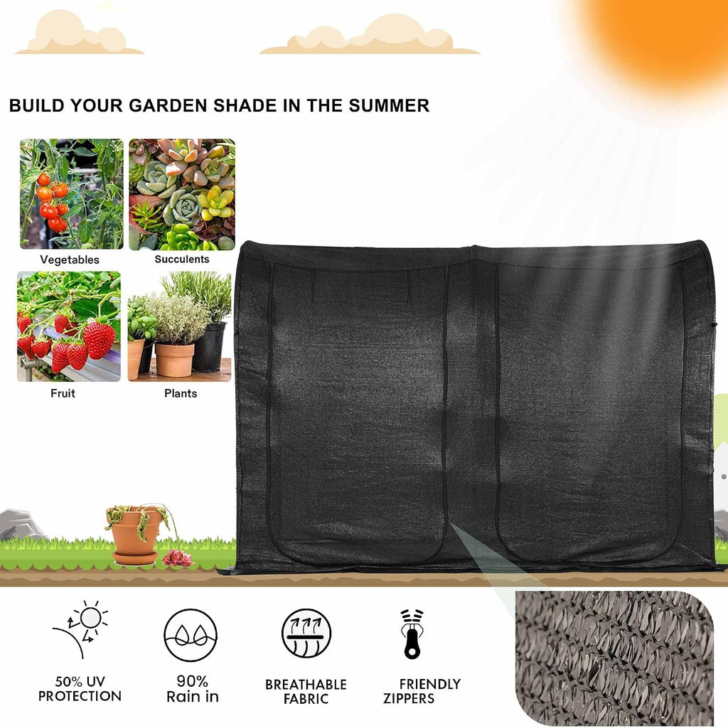 Large Tunnel 8.2'x4' Sunshade Cloth Gardening Net,Easy Set up 6FT Tall Crops Shade Net Cover, UV Resistant Plant 80%
