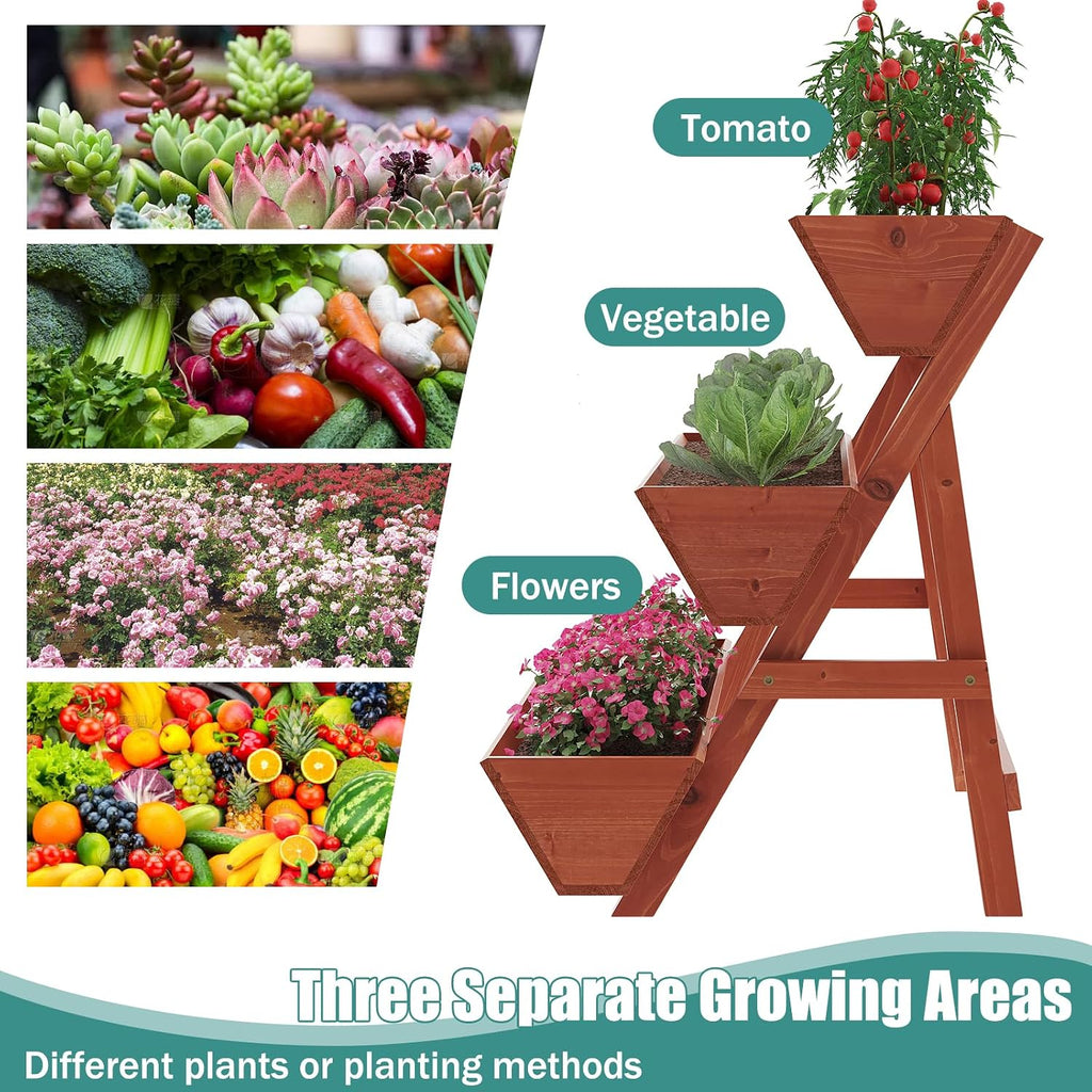viewcare Raised Garden Bed, 3 Tier Vertical Garden Planter for Indoor & Outdoor, Raised Planter Box with Legs, Garden