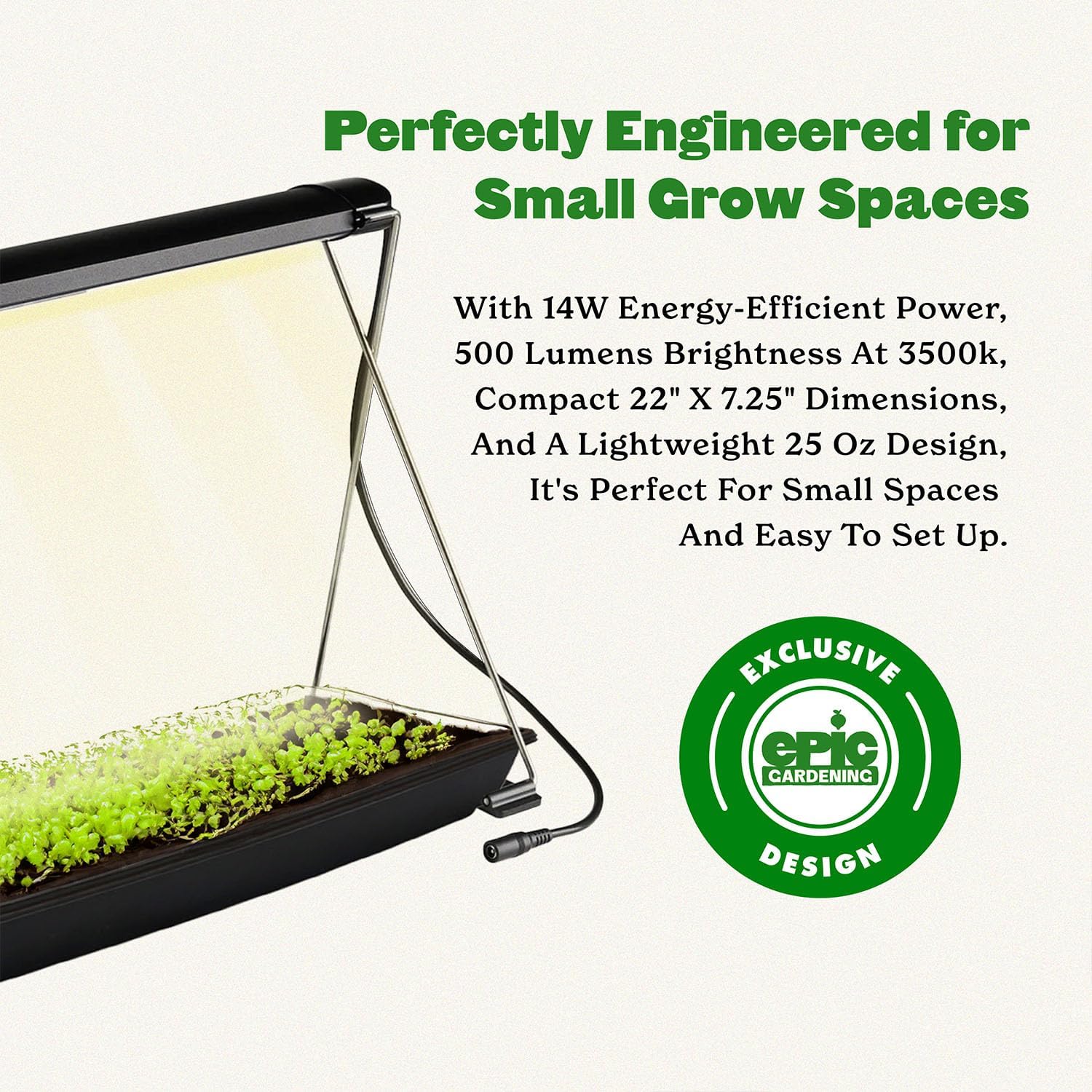 Seed Starting Grow Light – Full-Spectrum LED with Adjustable Height for Indoor Seedlings | Energy-Efficient