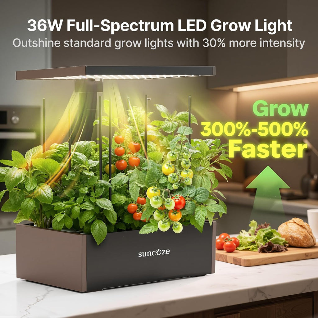 Hydroponics Growing System 20 Pods, 25" Adjustable Height, 10L Tank | Indoor Garden with 30W Dimmable LED Grow Light
