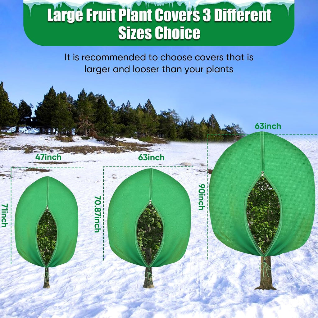 LCHUANG 2Pack Winter Plant Covers Freeze Protection - 71" x 63" Large Thickened Frost Blankets for Plants Fruit Tree