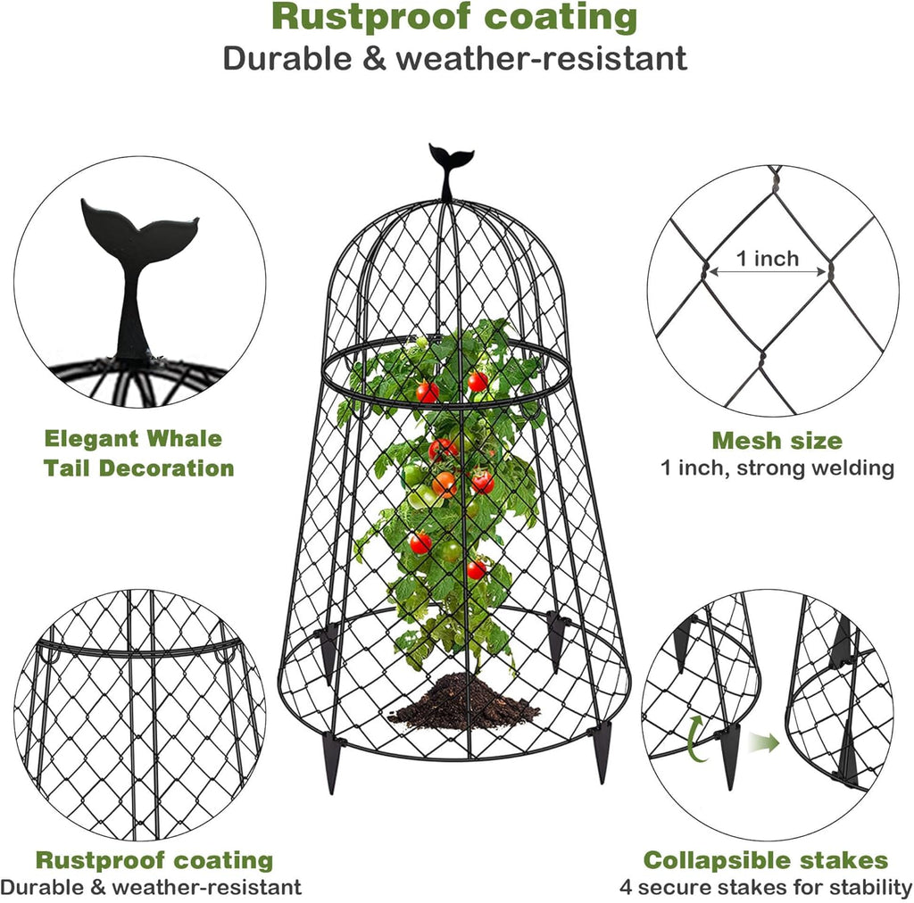 6 Packs Garden Cloches for Plants, Plant Protectors from Animals, Chicken Wire Cloche, Plant Cloche and Cage