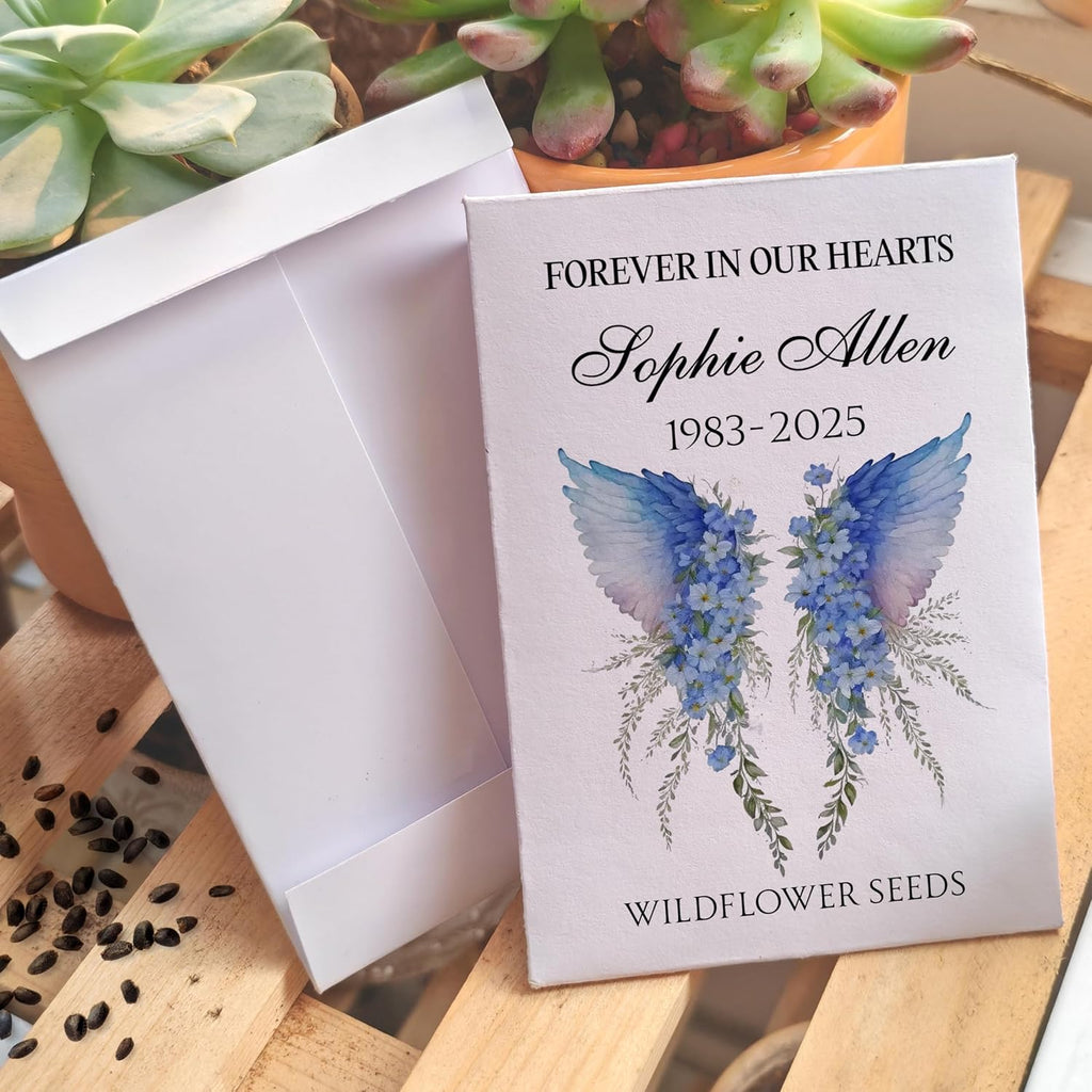 Memorial Celebration of Life Funeral Favors for Guests | Wildflower Mix Seed PacketsSeed Packets | Sentimental Funeral