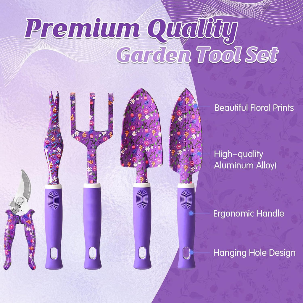 Gardening Gifts for Women, Gardening Tools for Women, 14 PCS Garden Tools Set Kit with Garden Tool Bag, Plant Lover